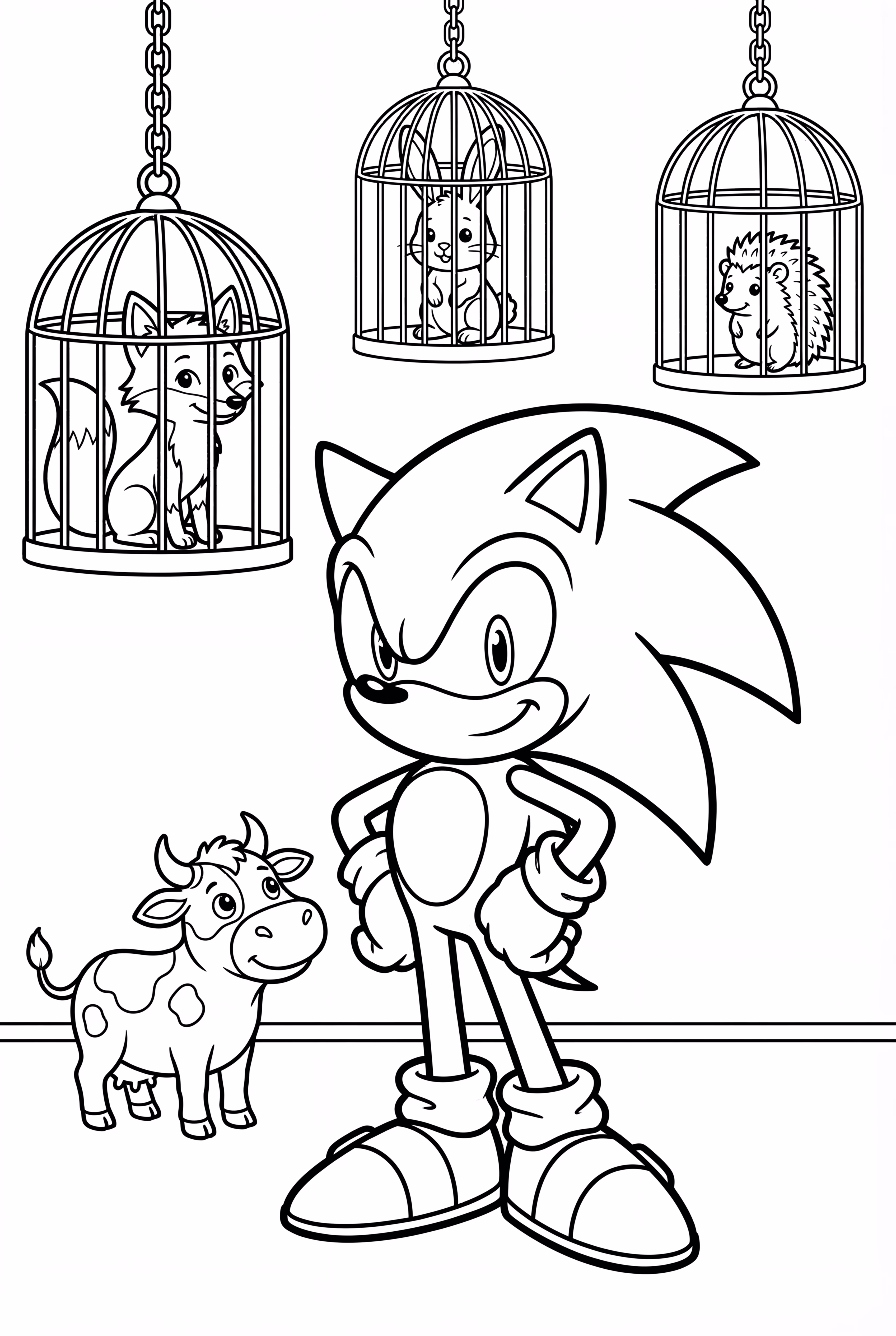 Sonic Rescuing Animals From Cages
