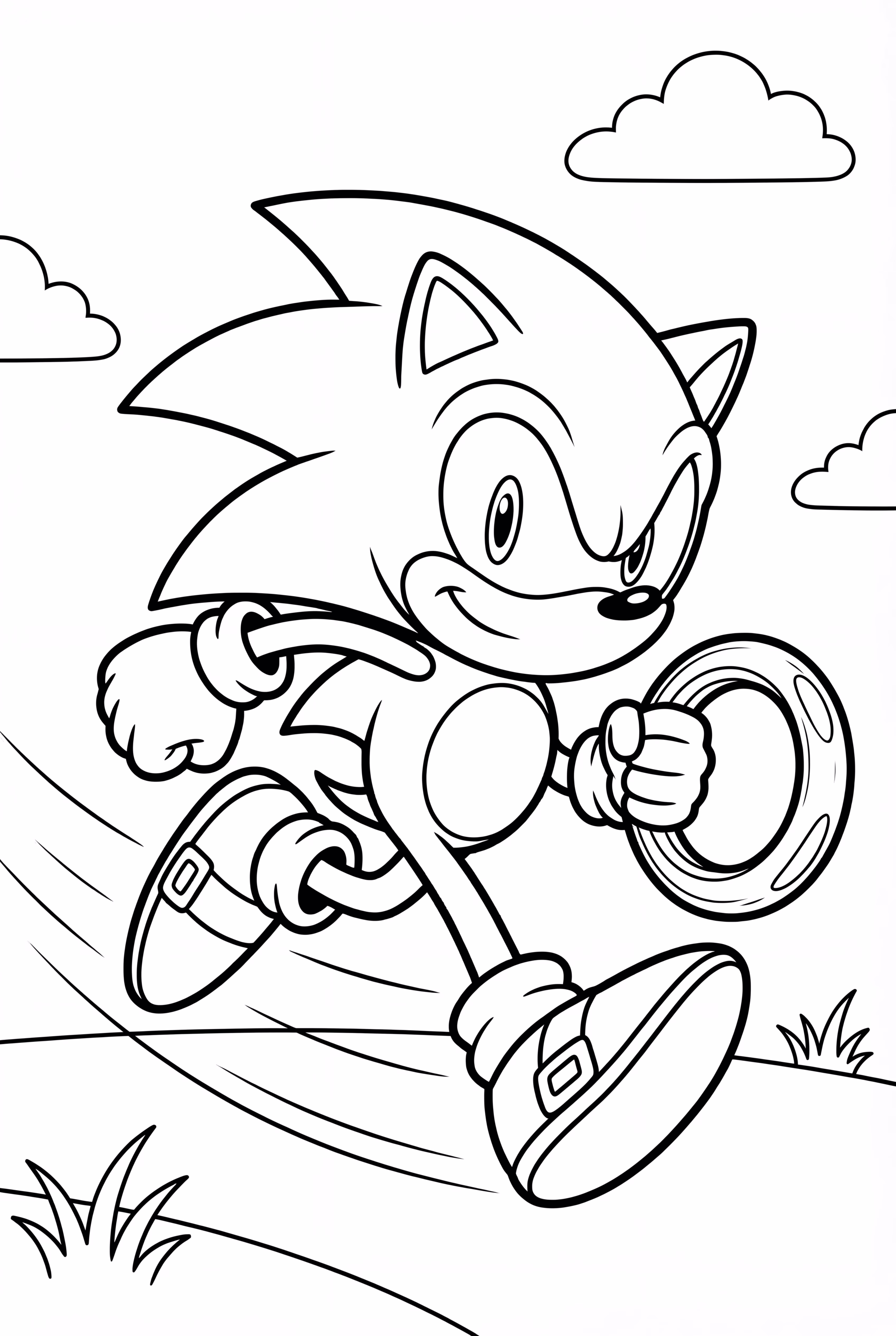 sonic running with a golden ring