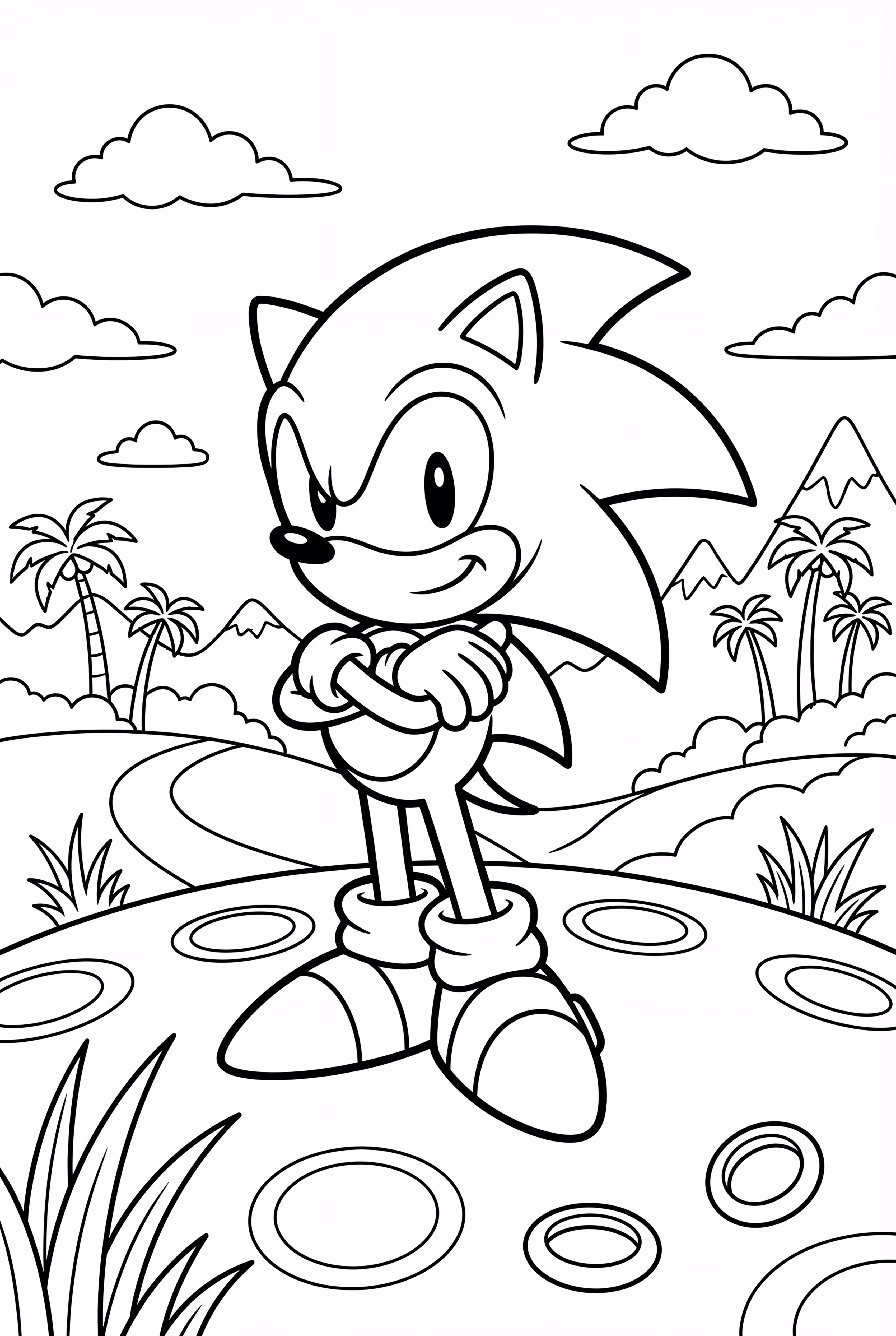 sonic smiling in green hill zone