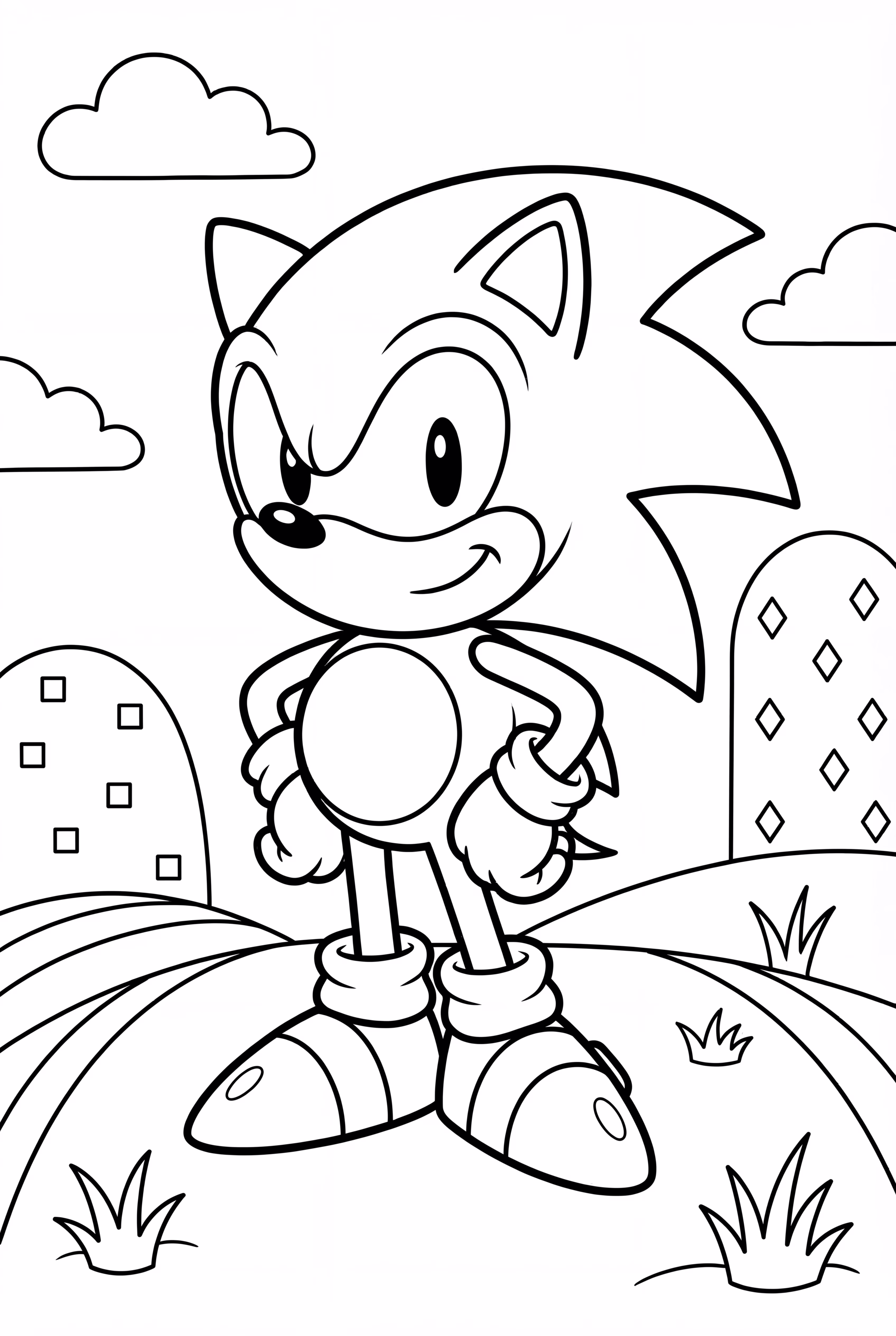 sonic smiling in green hill zone