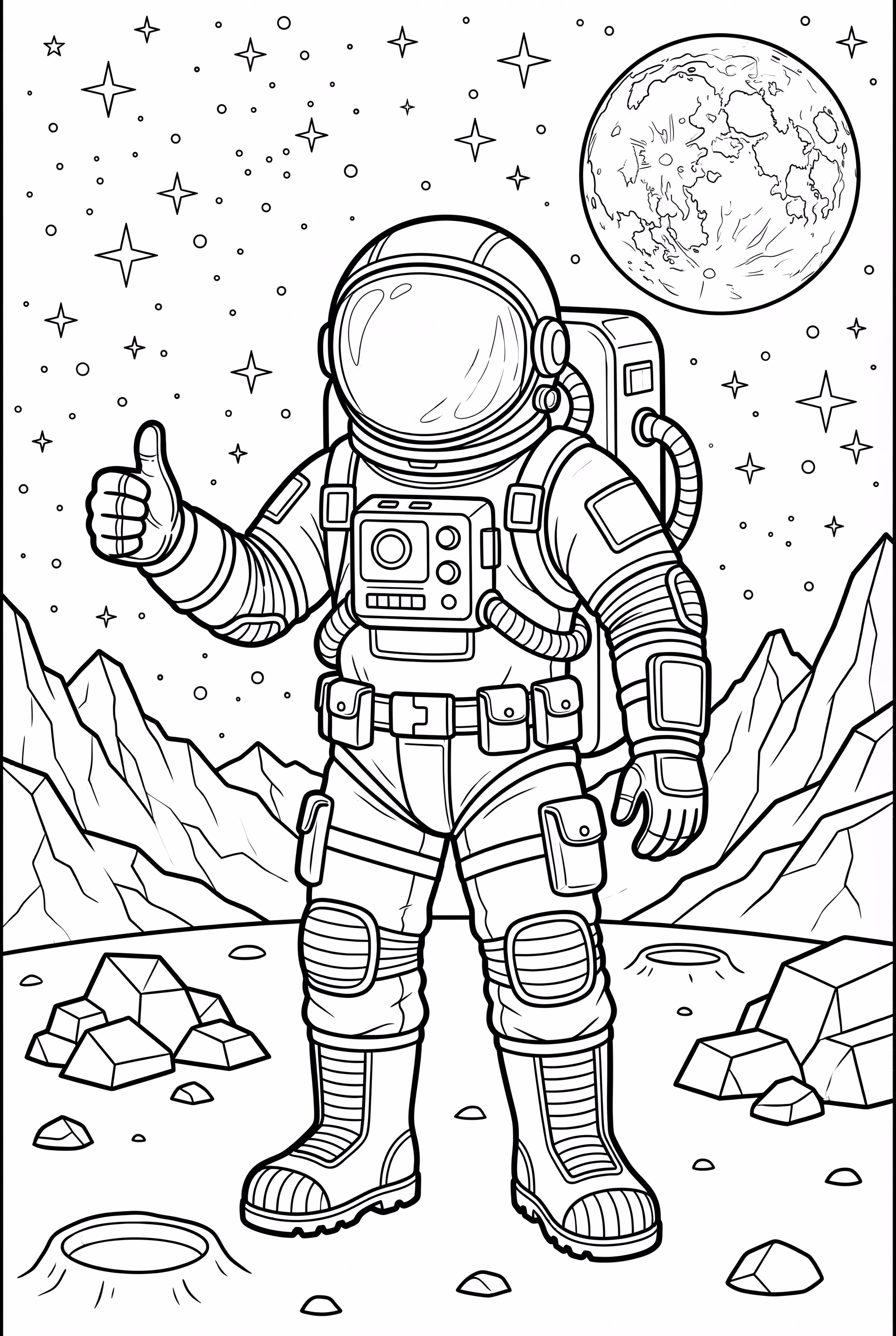 太空宇航员在月球上