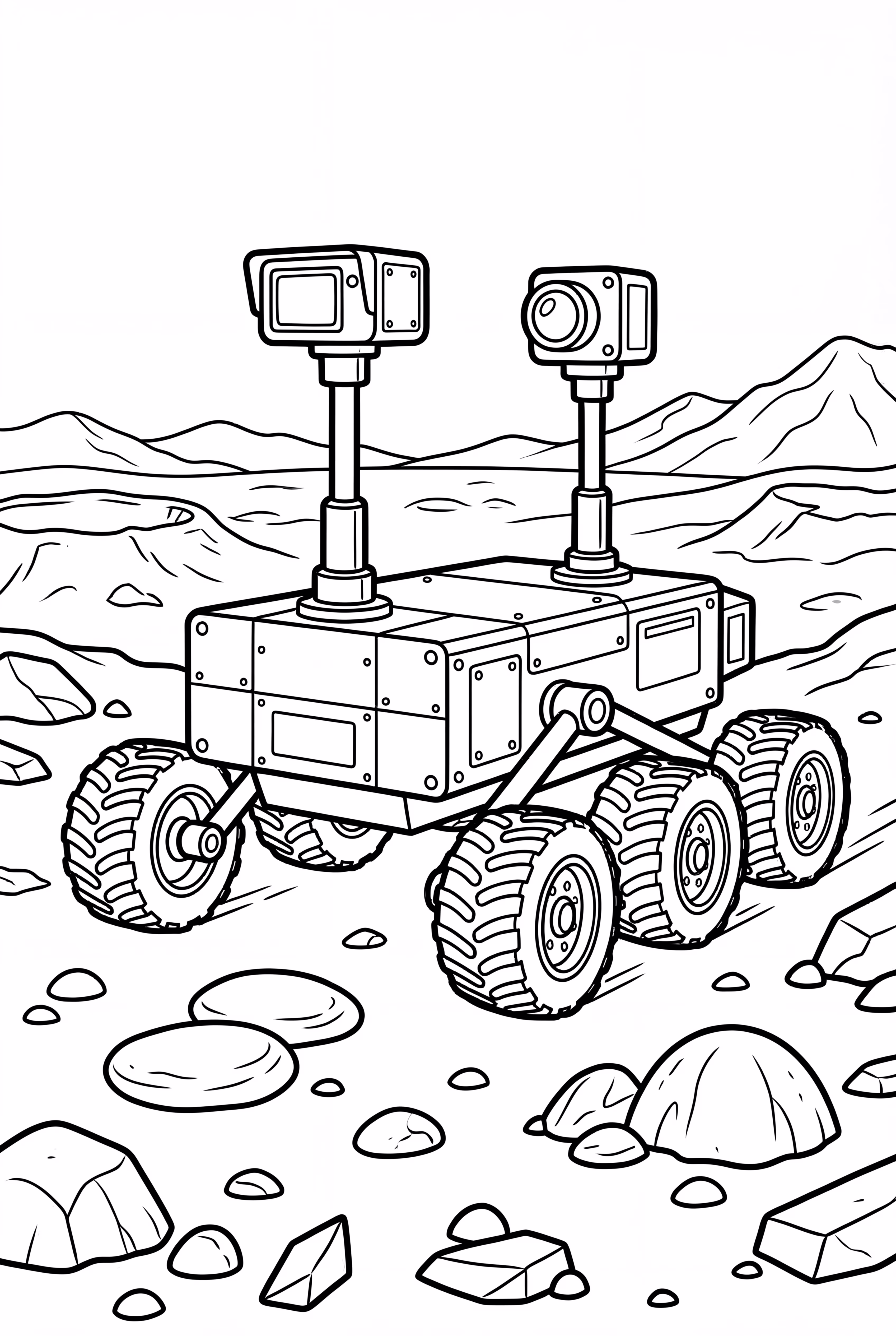 Rover Espacial Explorando Marte