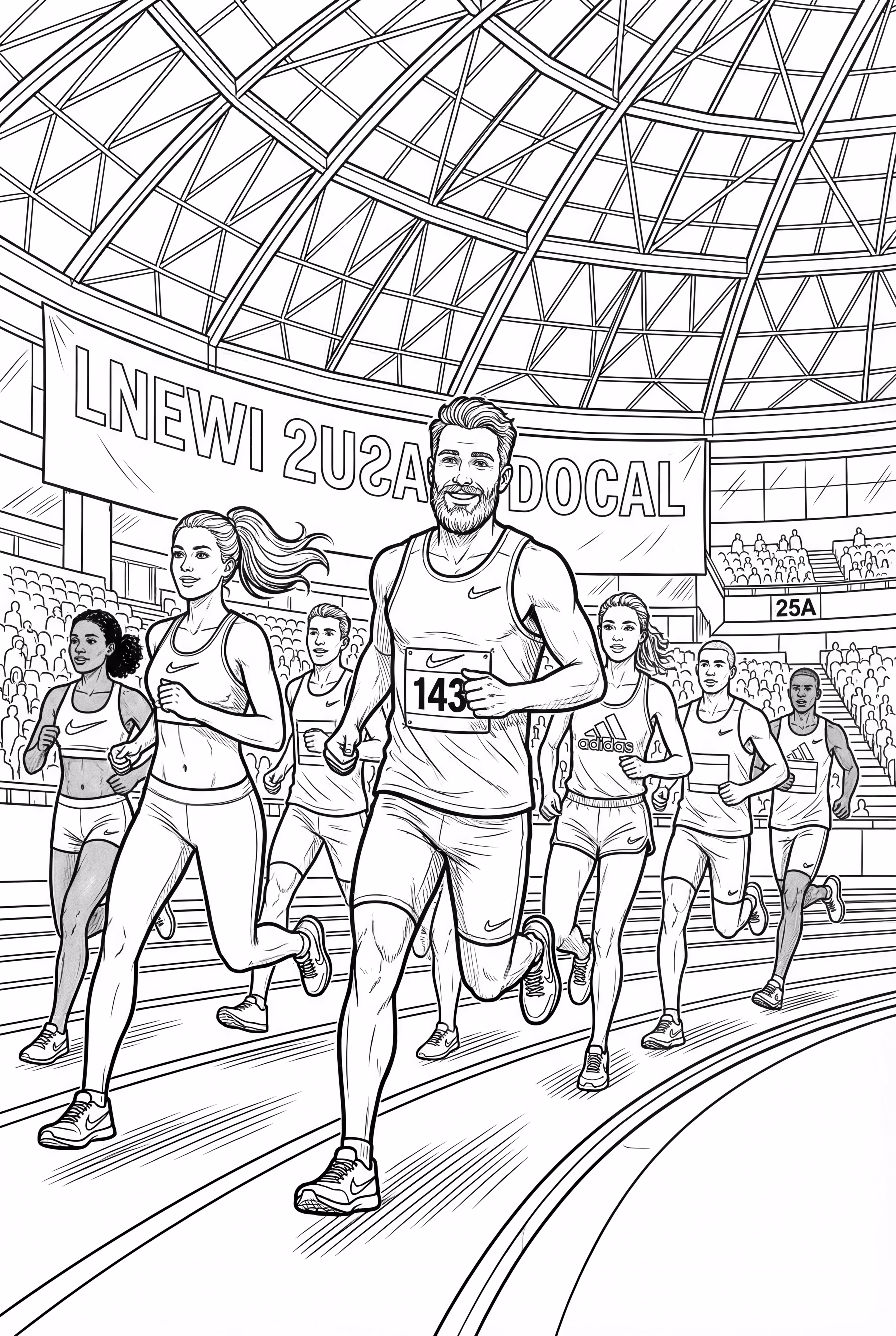 Athlètes des Jeux Olympiques Spéciaux Compétissant Ensemble