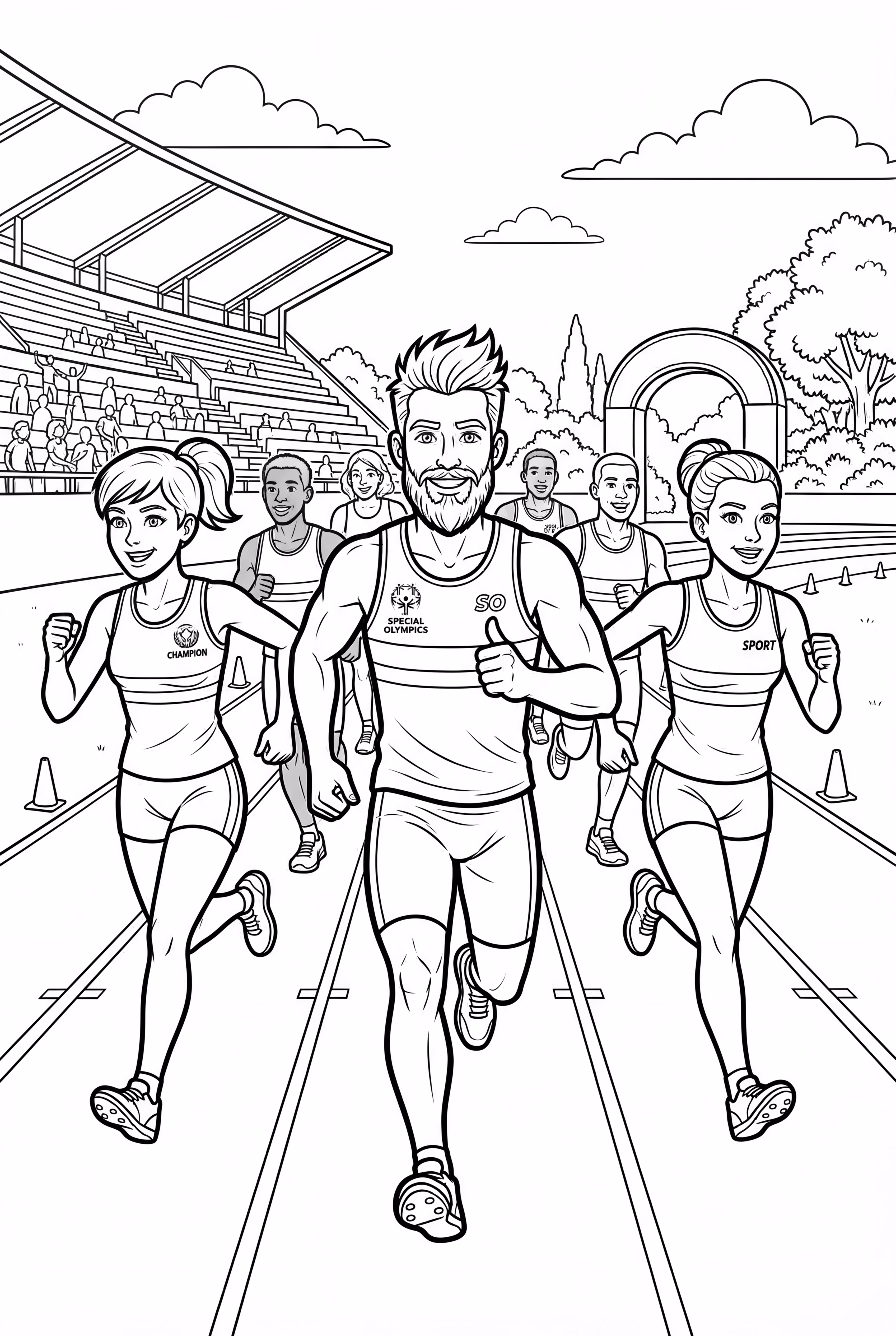 Special Olympics Athletes Competing Together