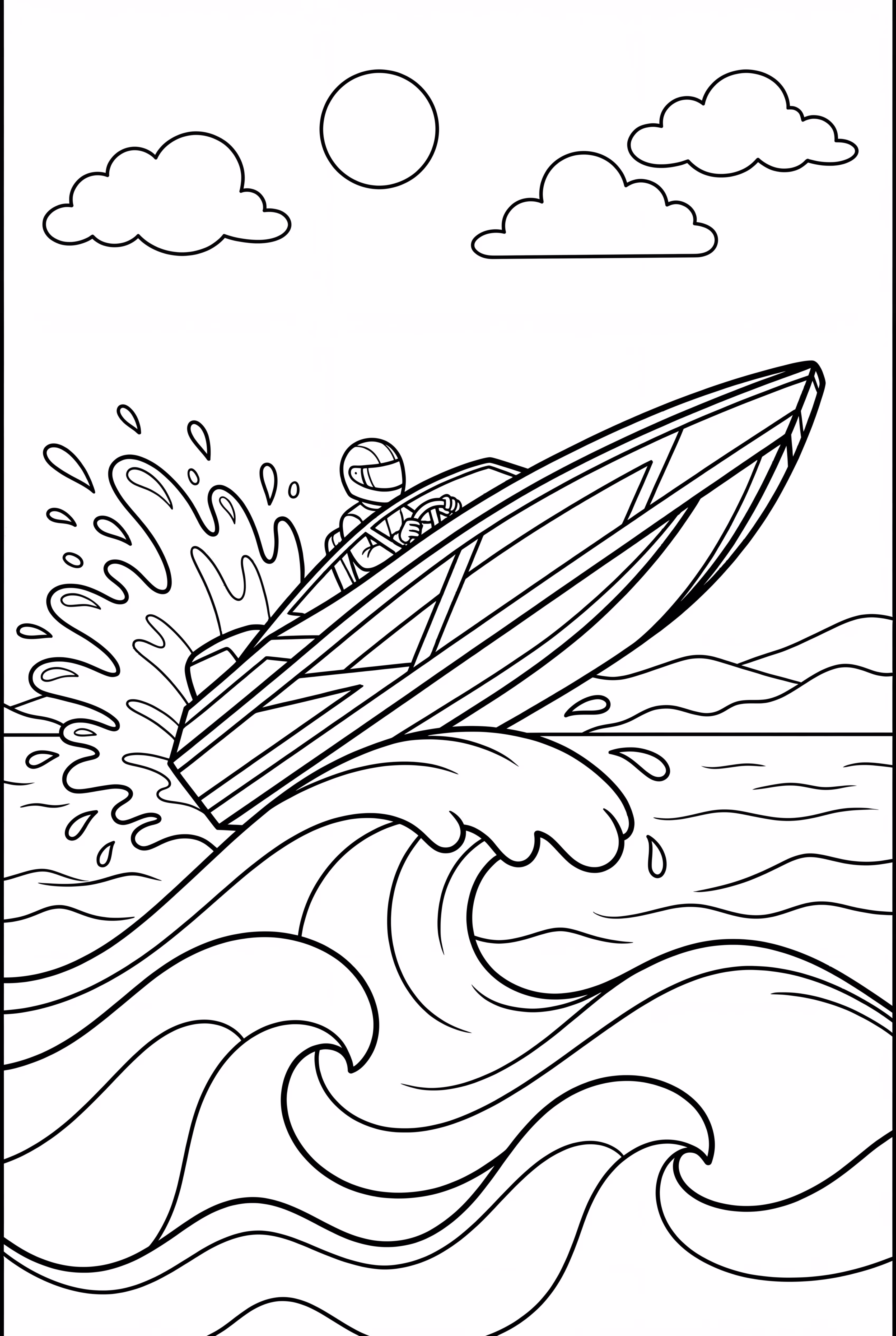 Speed Boat Jumping Over Waves