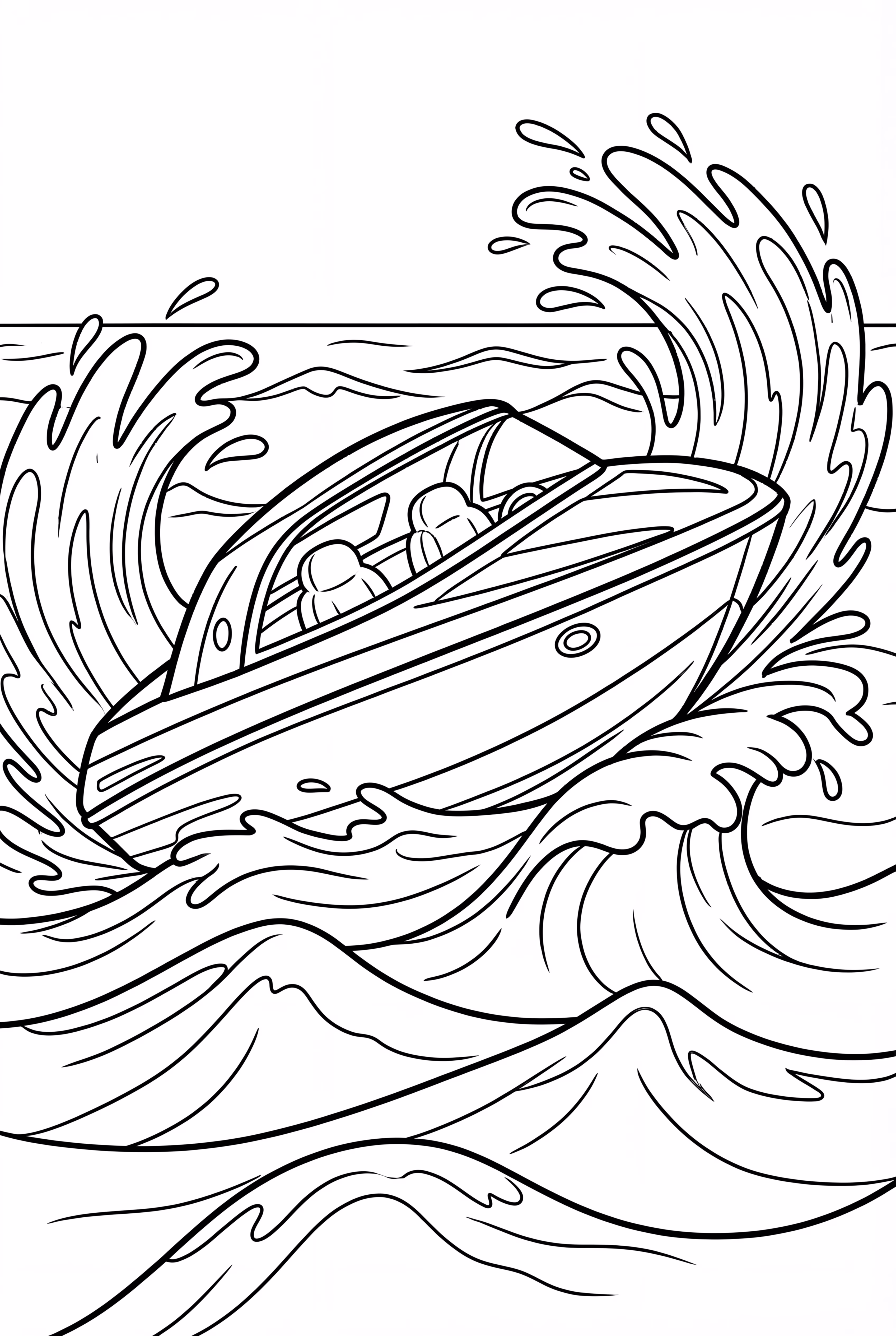 快艇在波浪上竞速