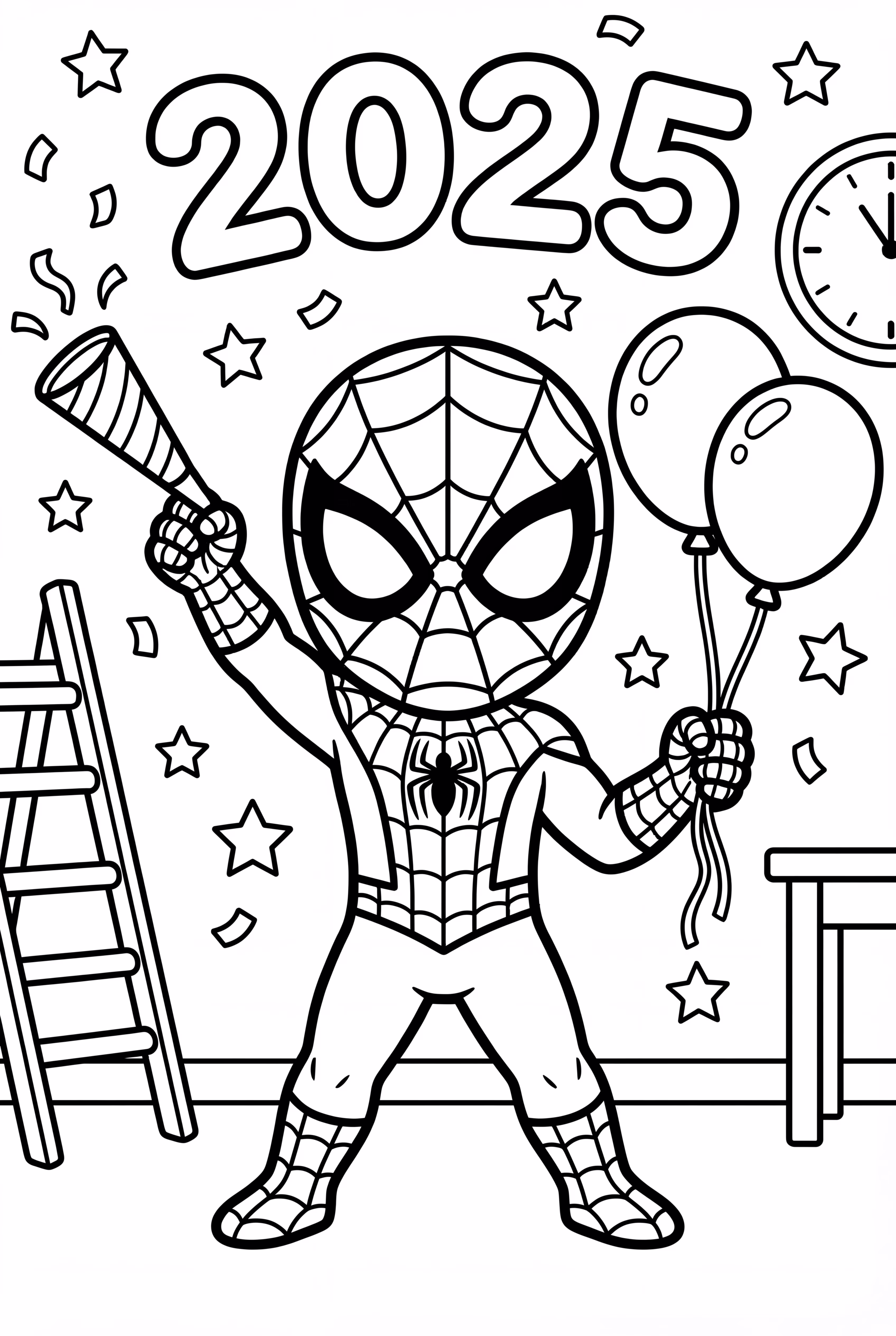 蜘蛛侠装饰快乐的新年2025