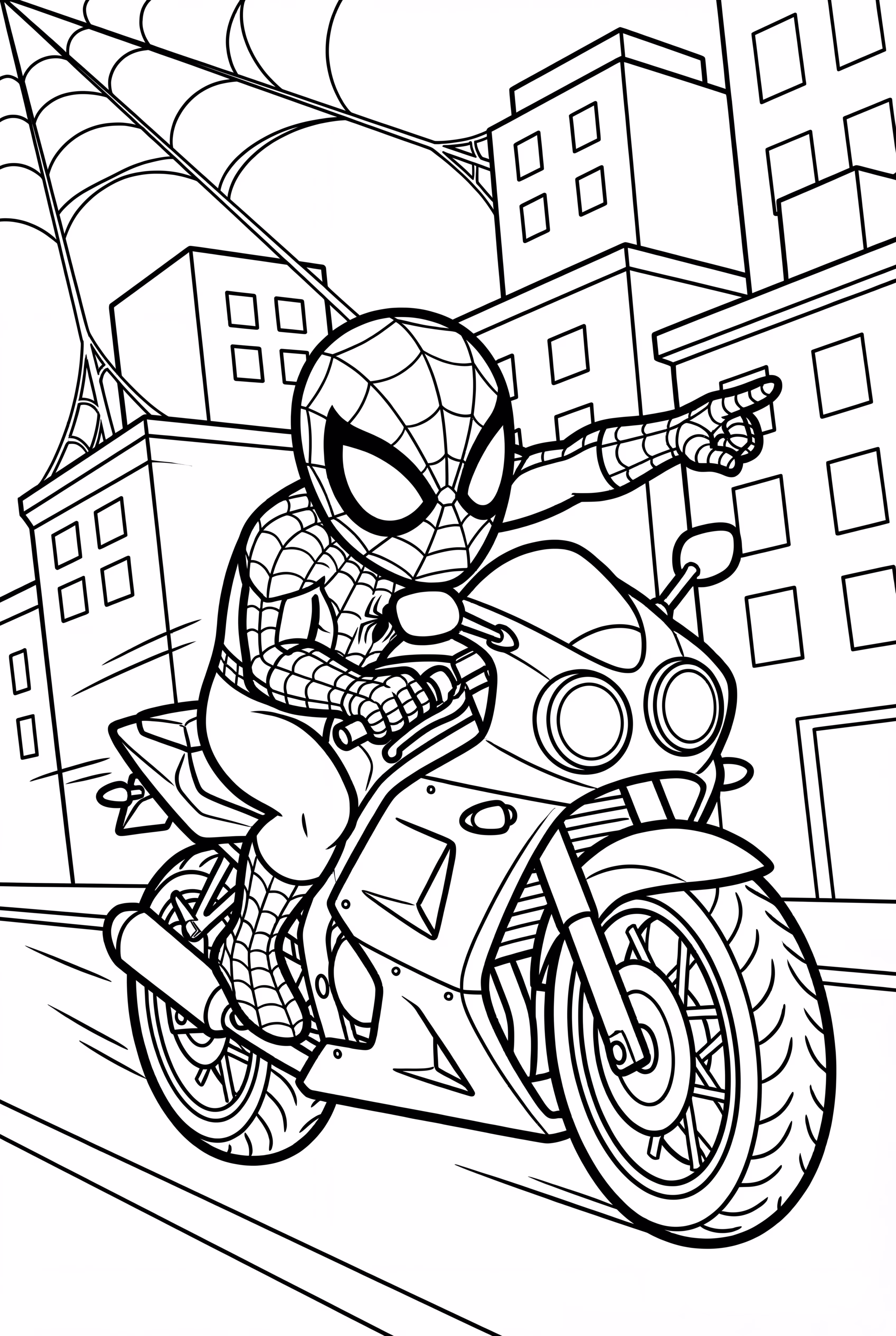 Spiderman Motorcycle Chase