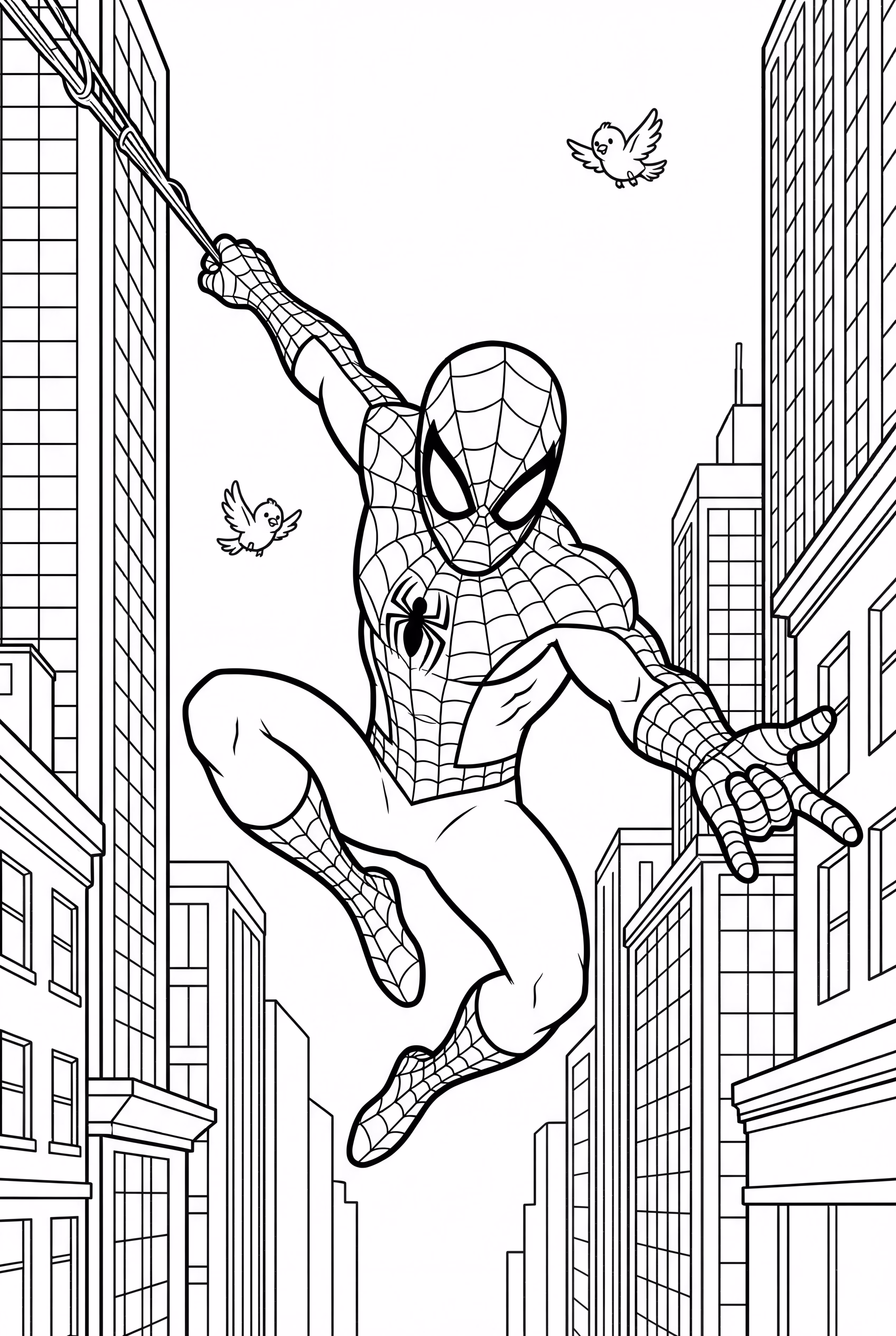 蜘蛛侠在大楼间摆荡