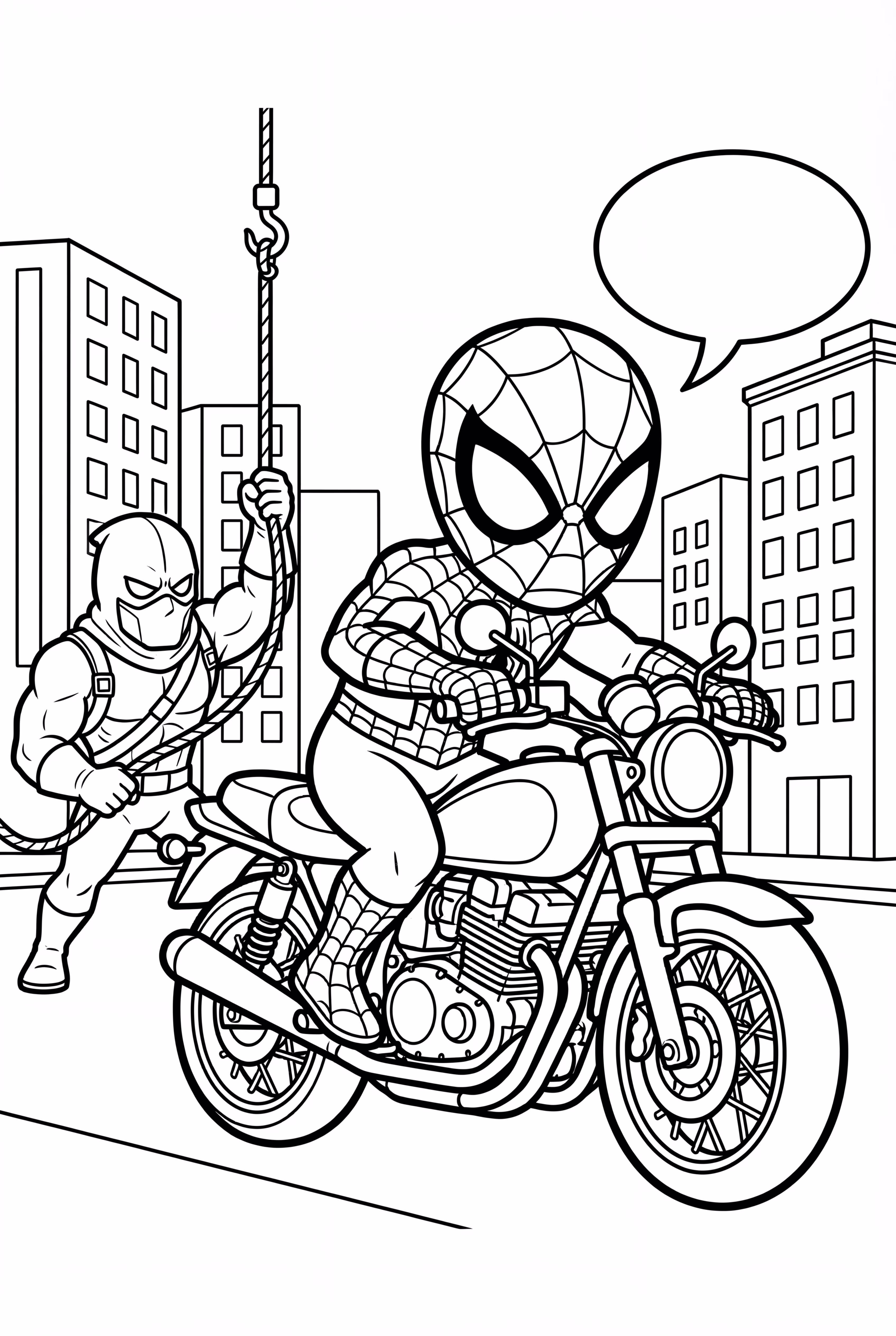 Spiderman vs Villains Motorcycle Battle