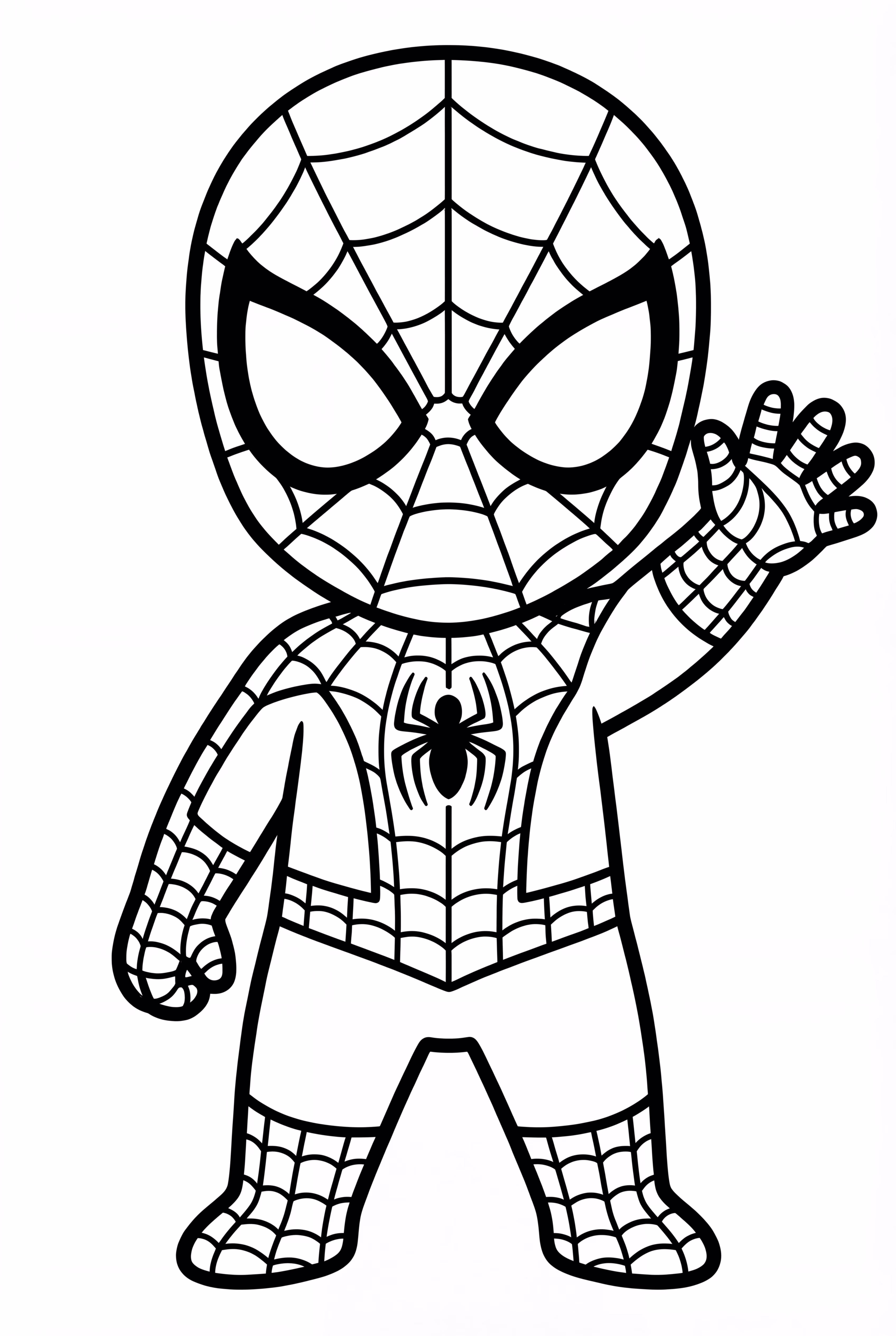 Spiderman waving to kids