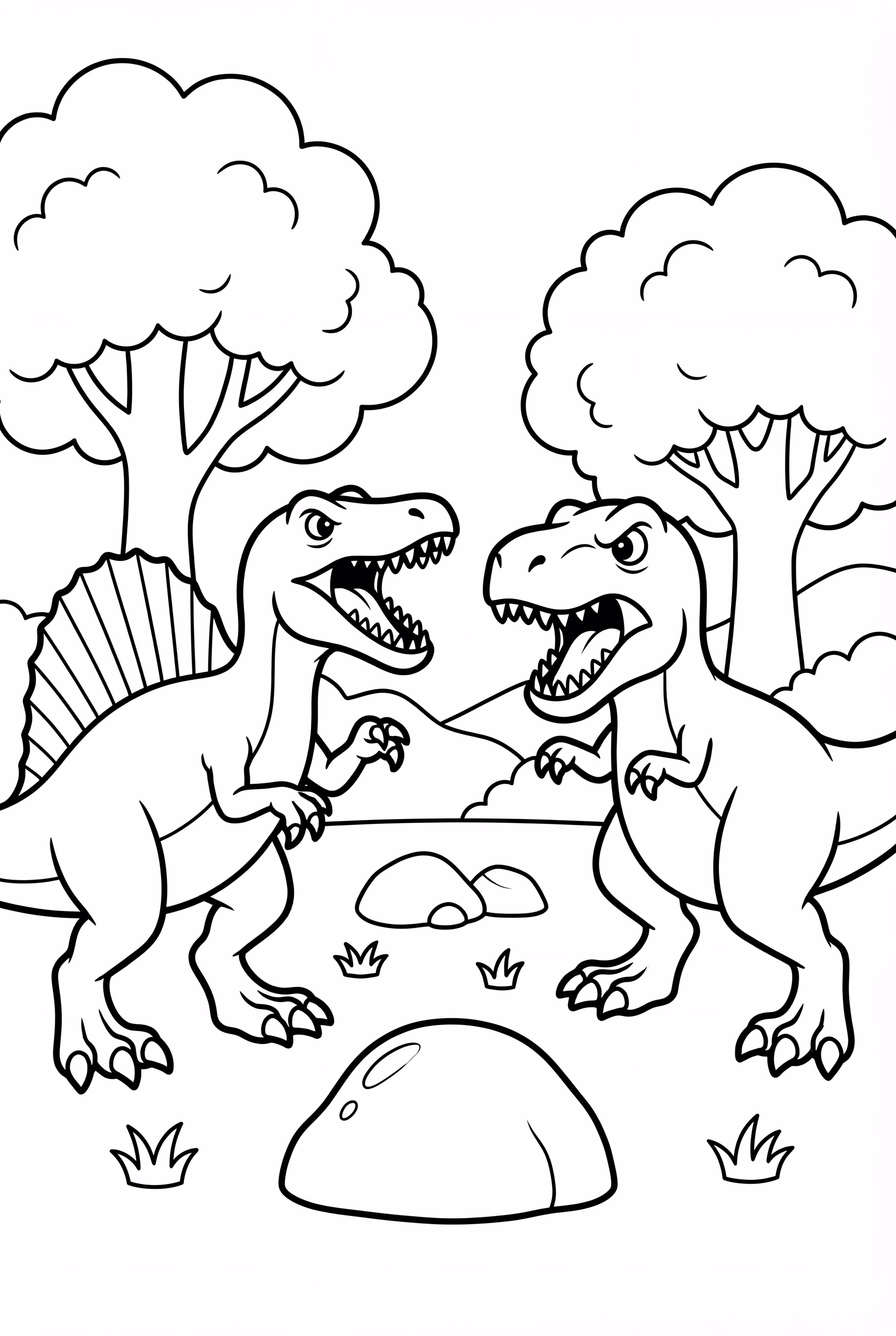 Spinosaurus Vs T-Rex Battle