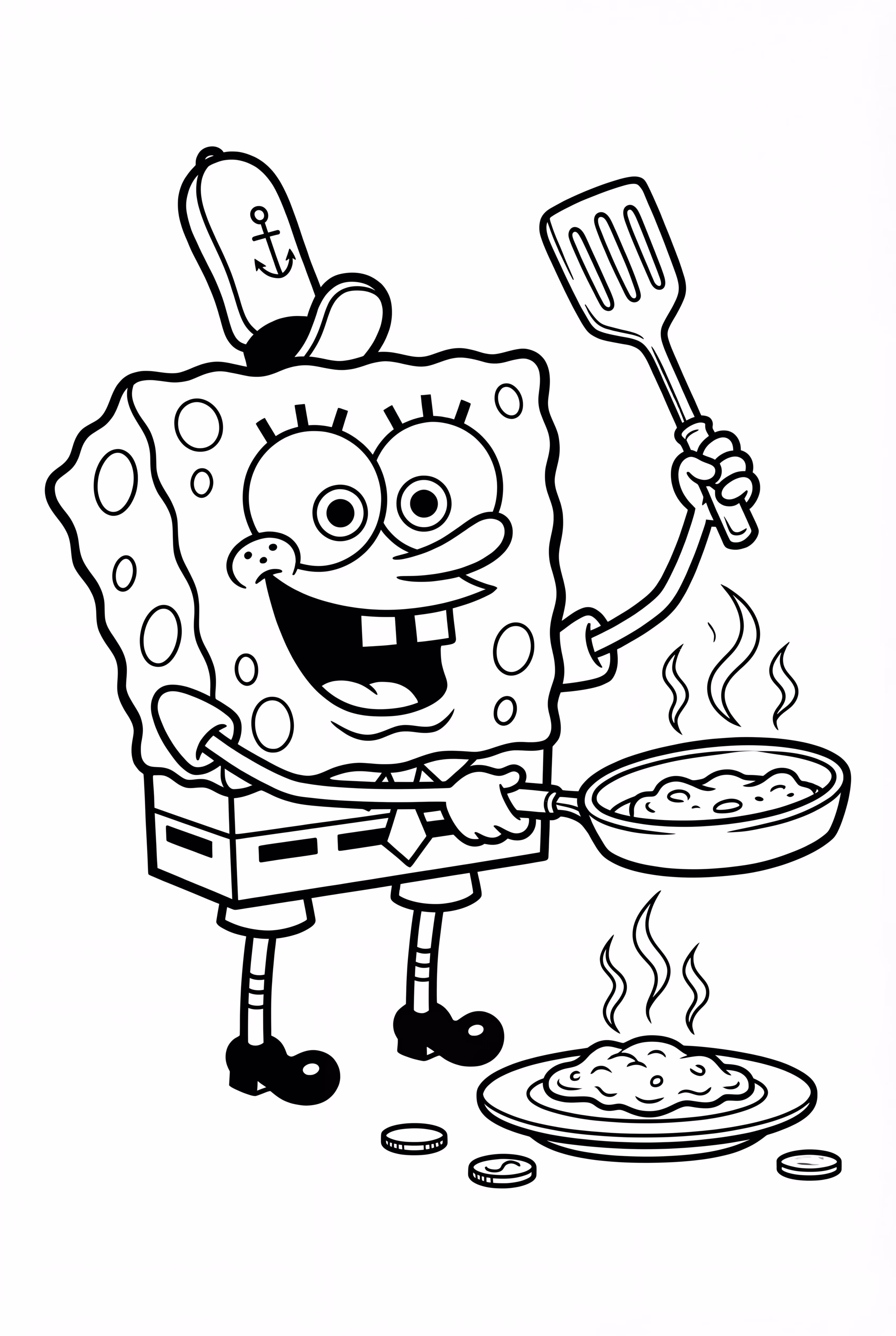 Spongebob Cooking In Krusty Krab Kitchen
