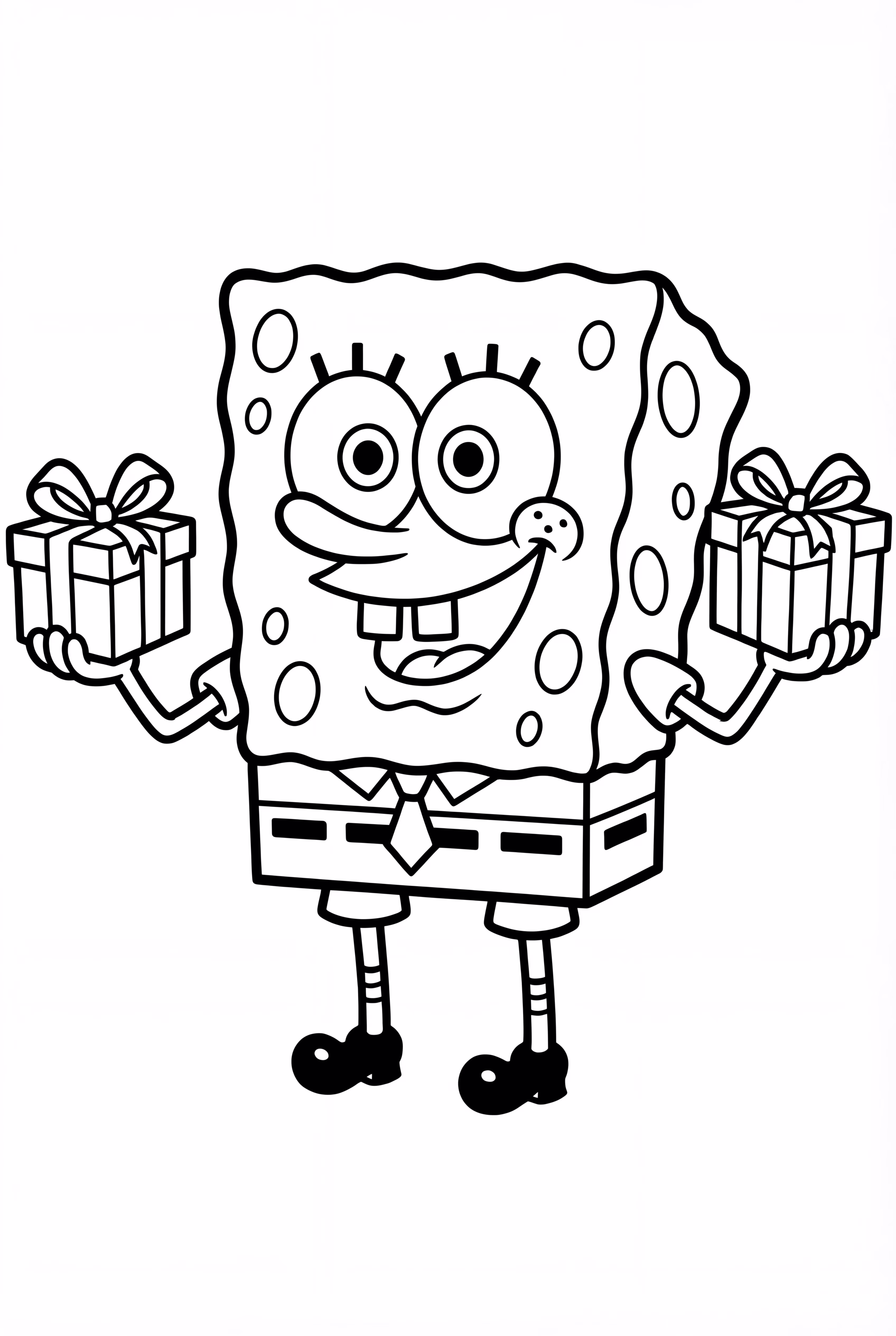 Spongebob Delivering Holiday Presents