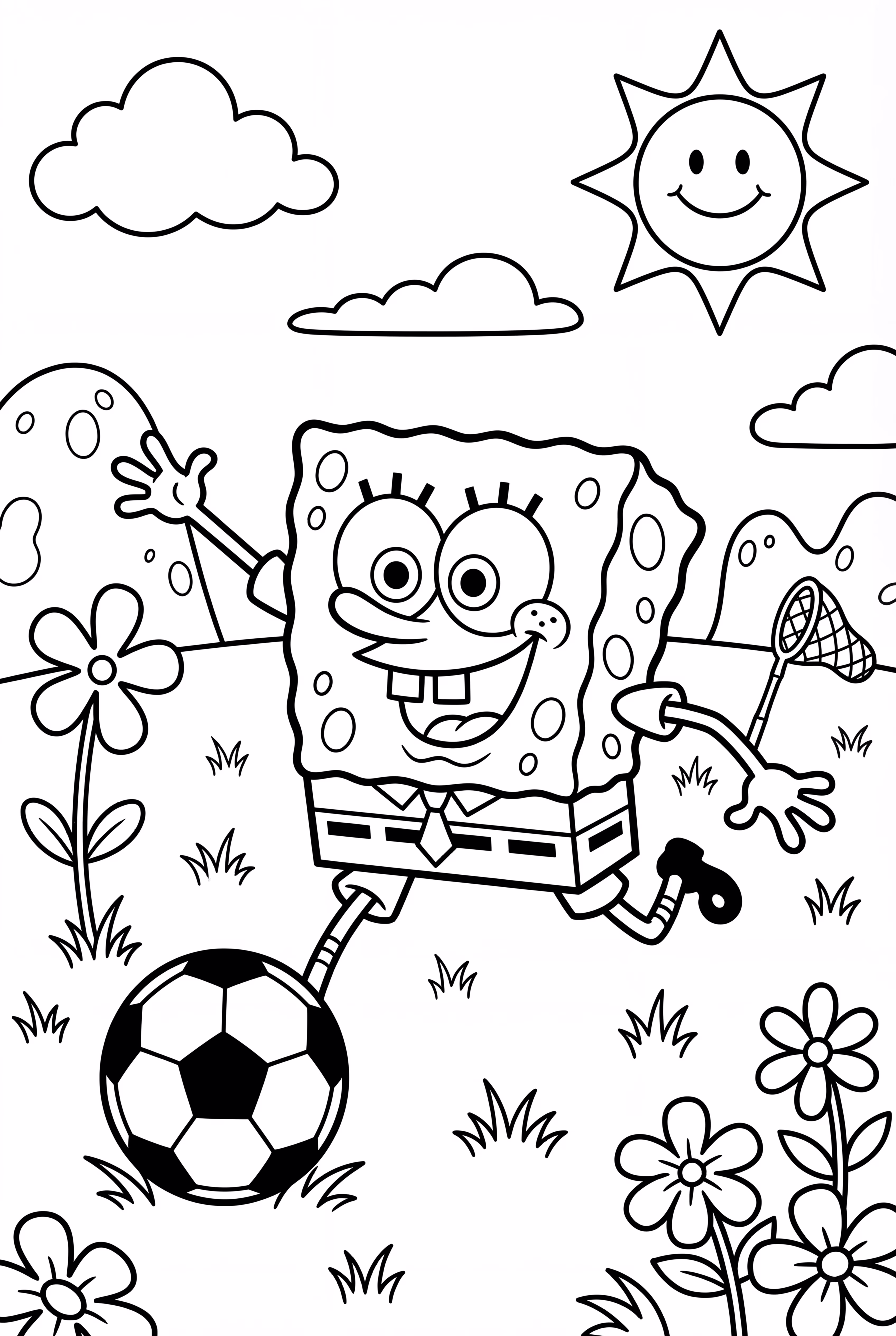 海绵宝宝踢足球