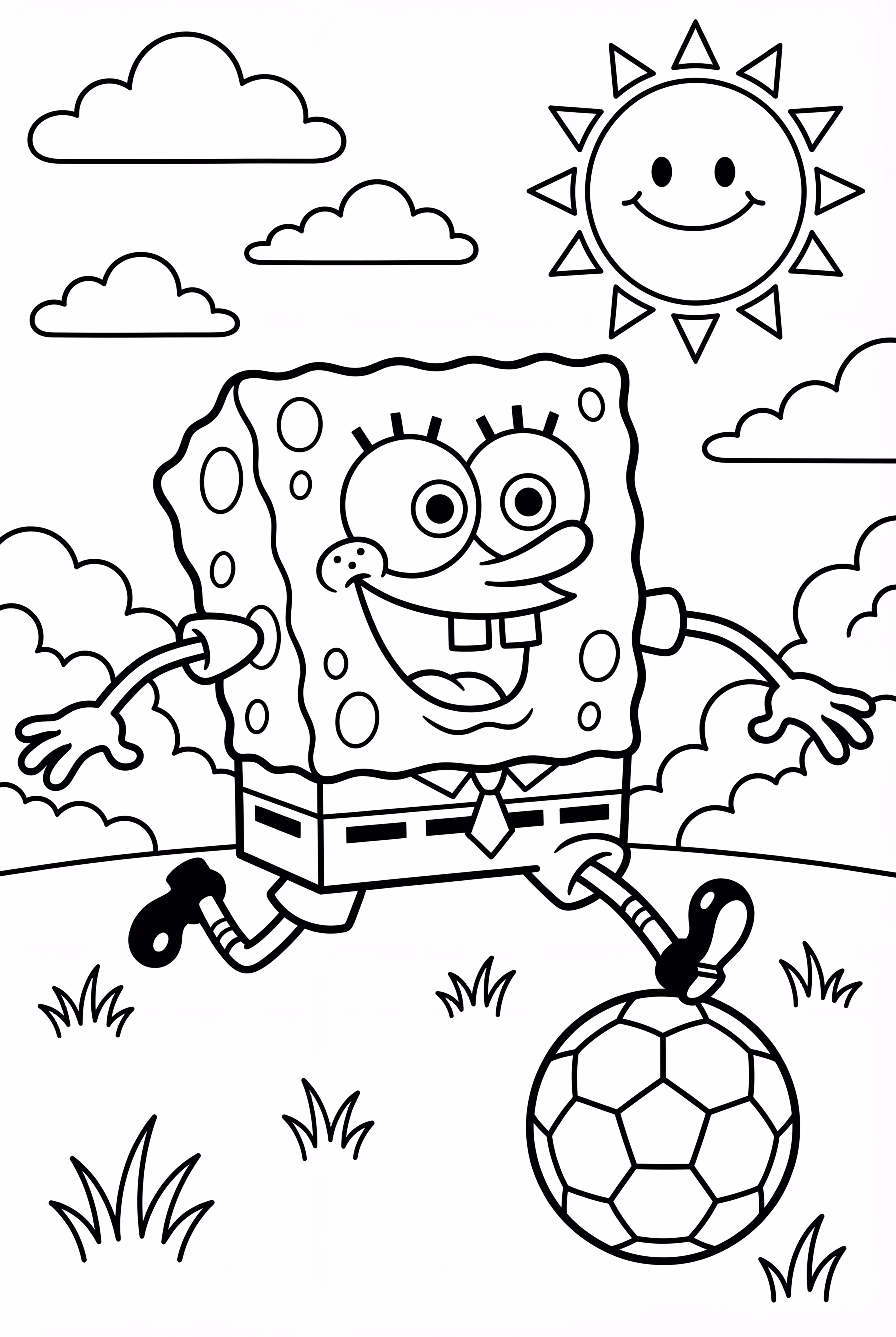 SpongeBob Playing Soccer