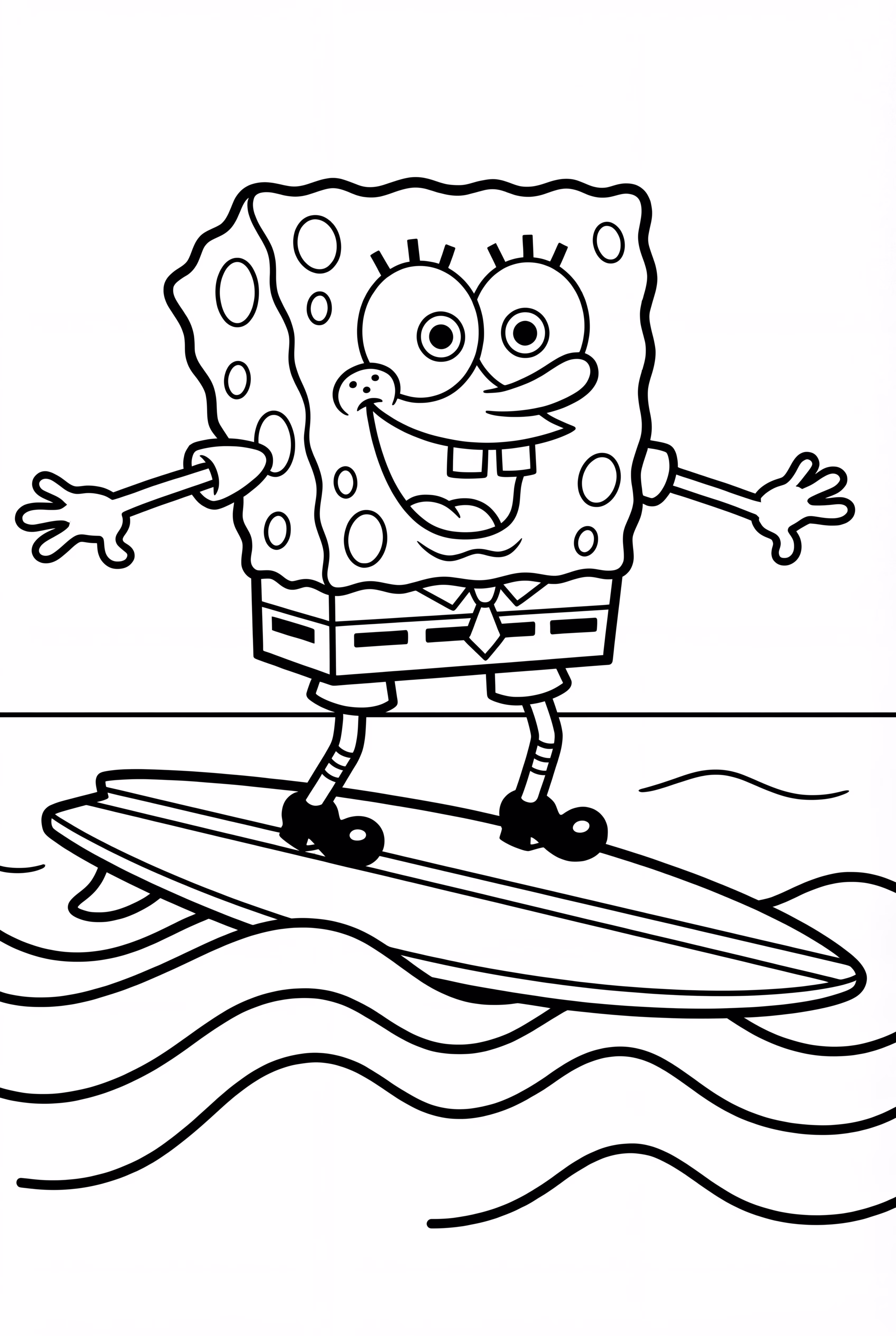 Spongebob Surfing Waves