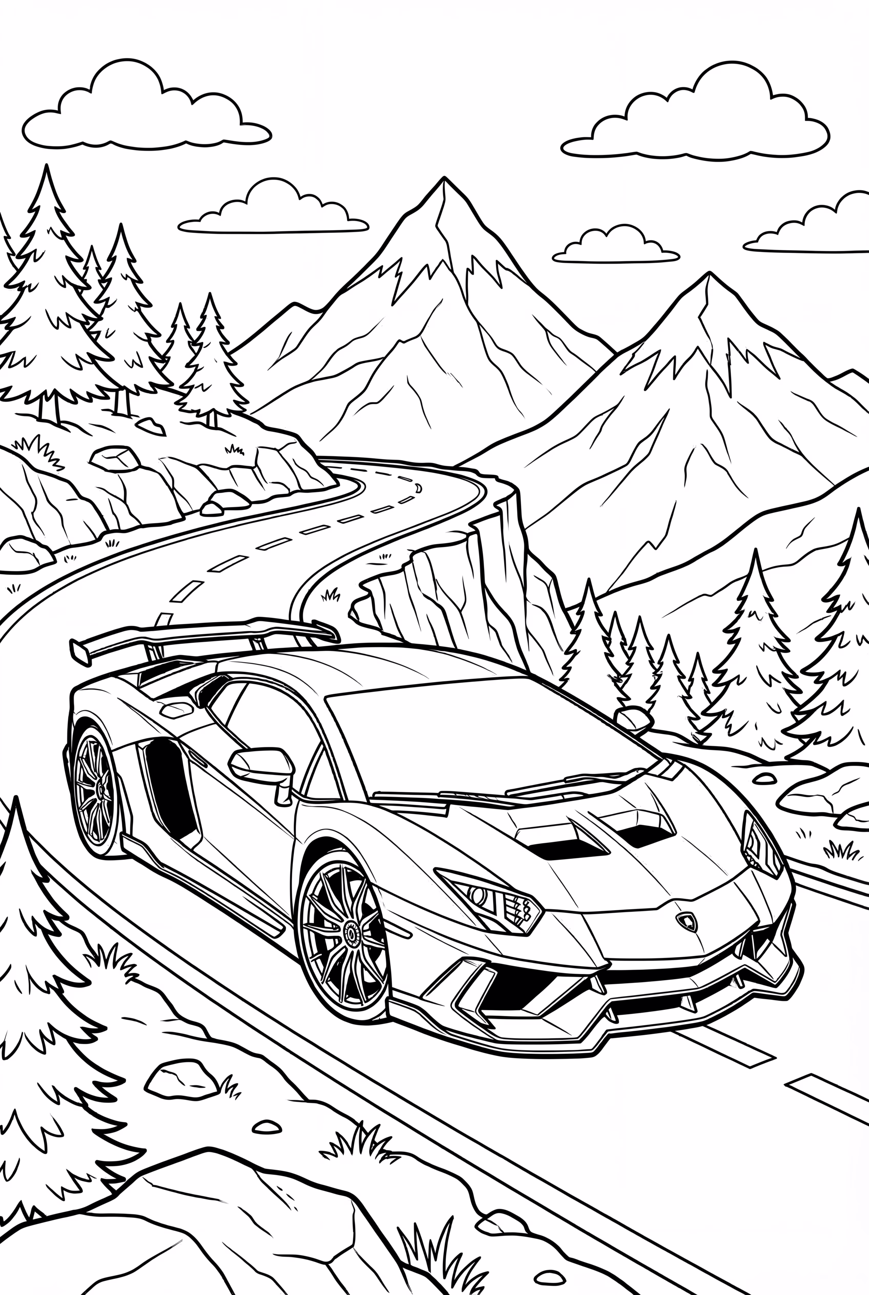 Sport Car Mountain Path