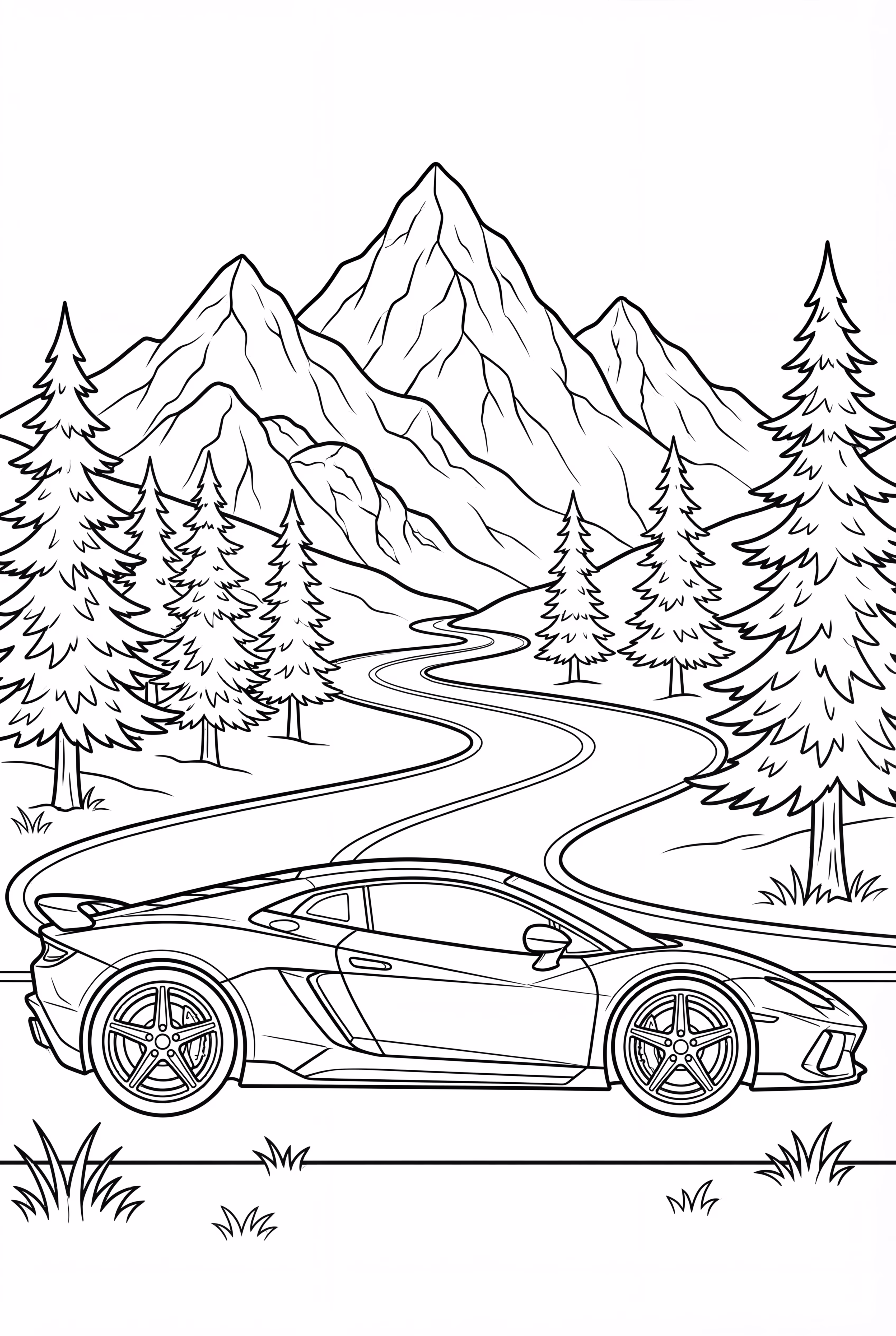 Sport Car Mountain Path