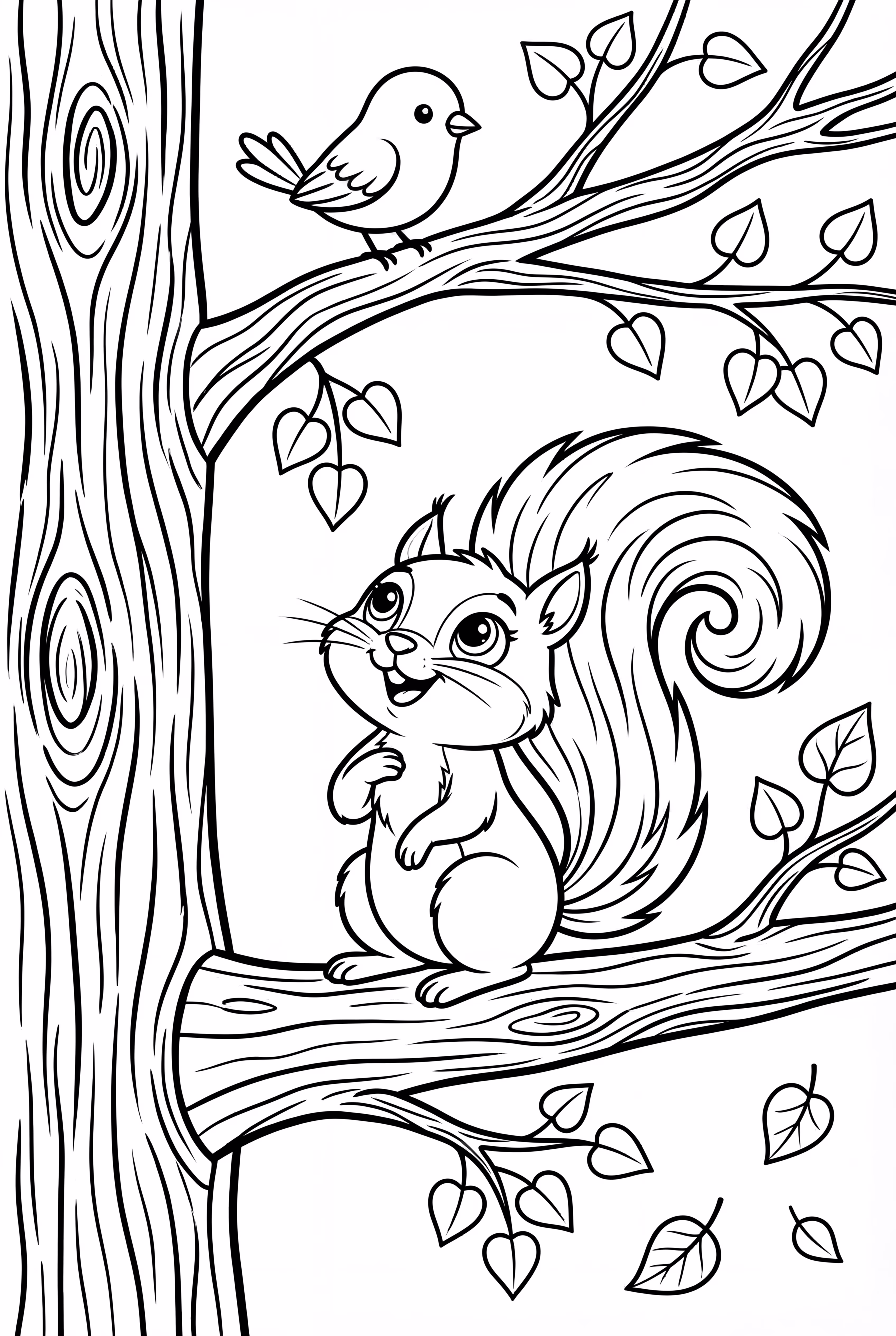 Squirrel and a Bird Friend