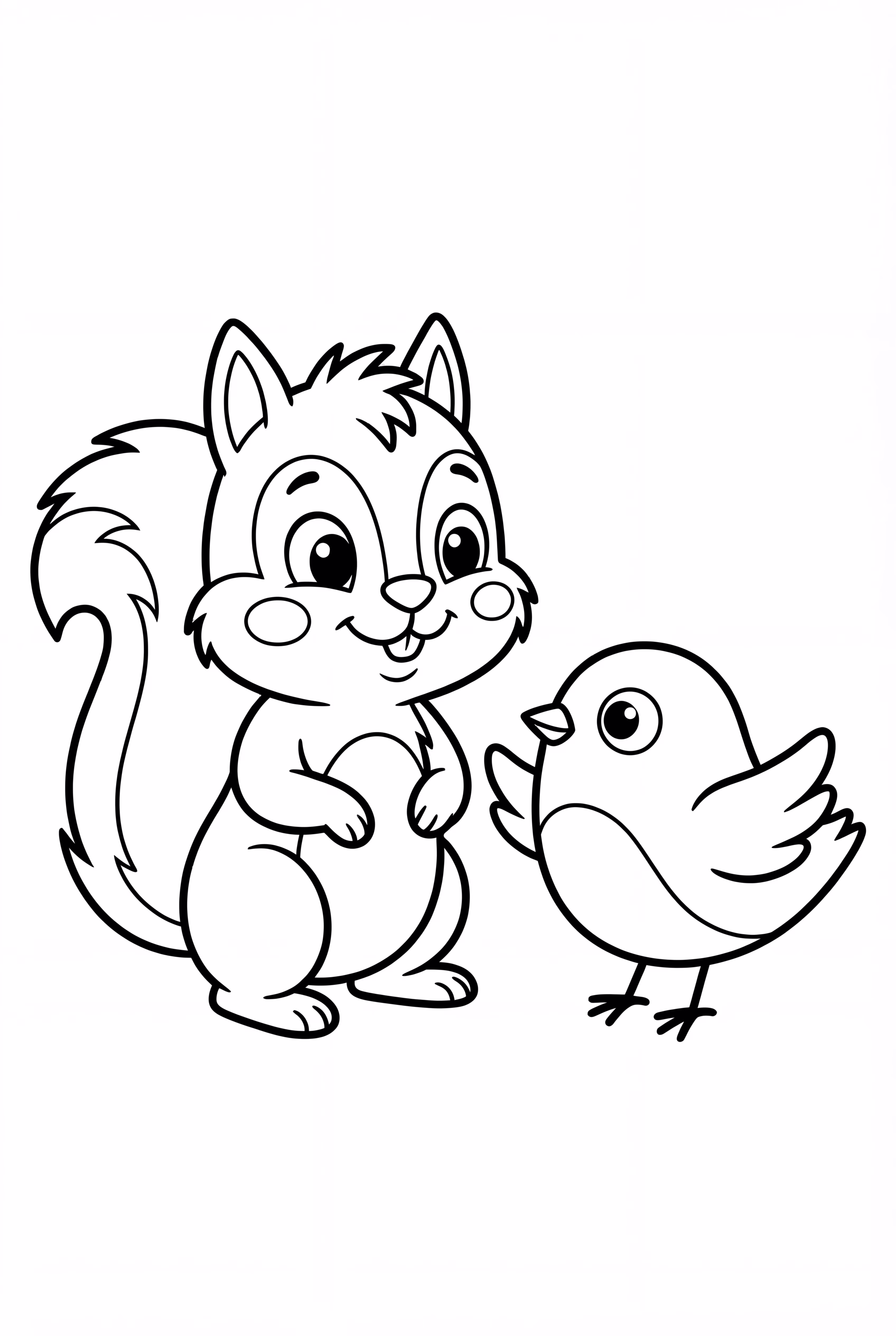 Squirrel and a Bird Friend