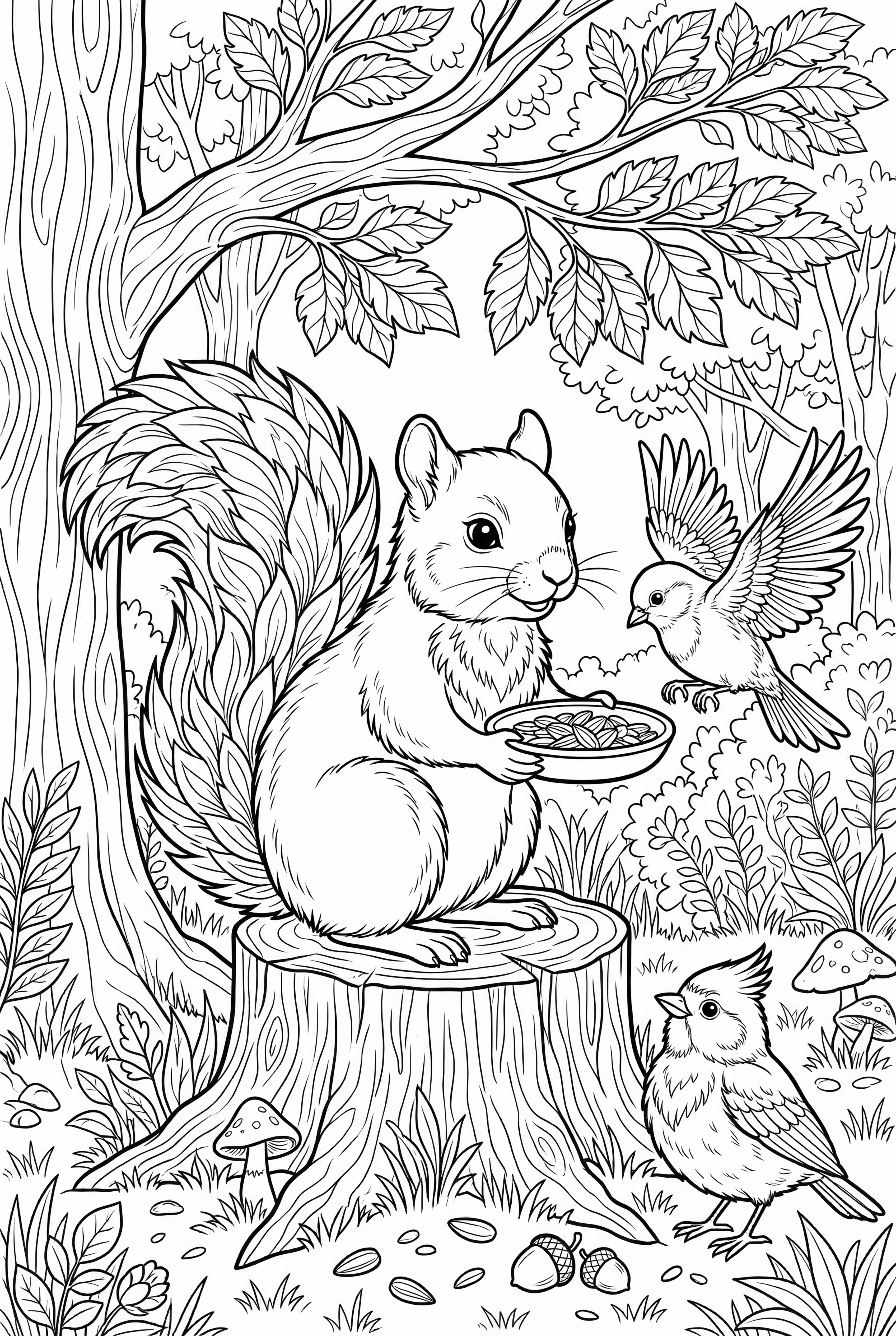 リスと友達のバードフィーダー