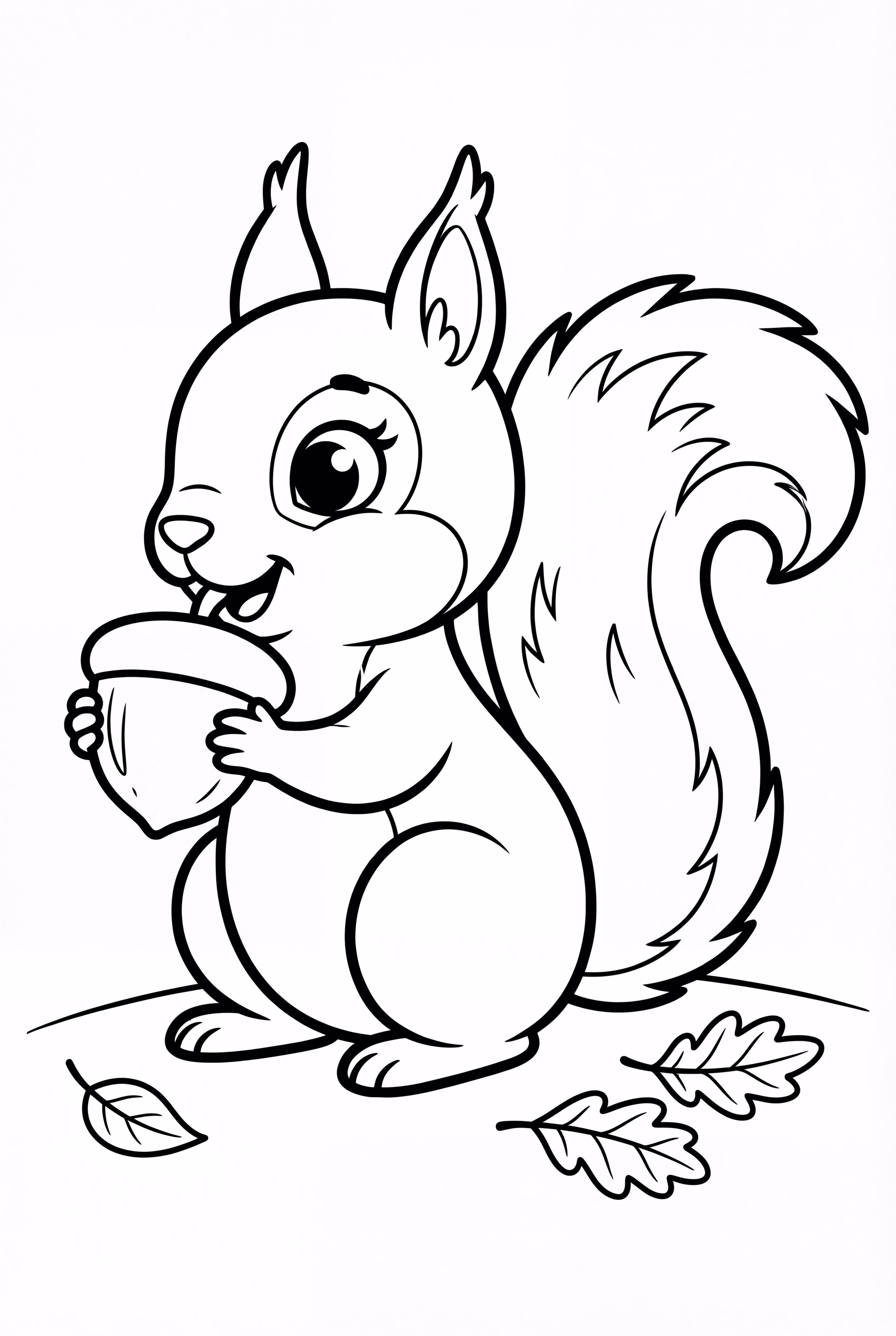 Squirrel Hiding Nuts in the Grass