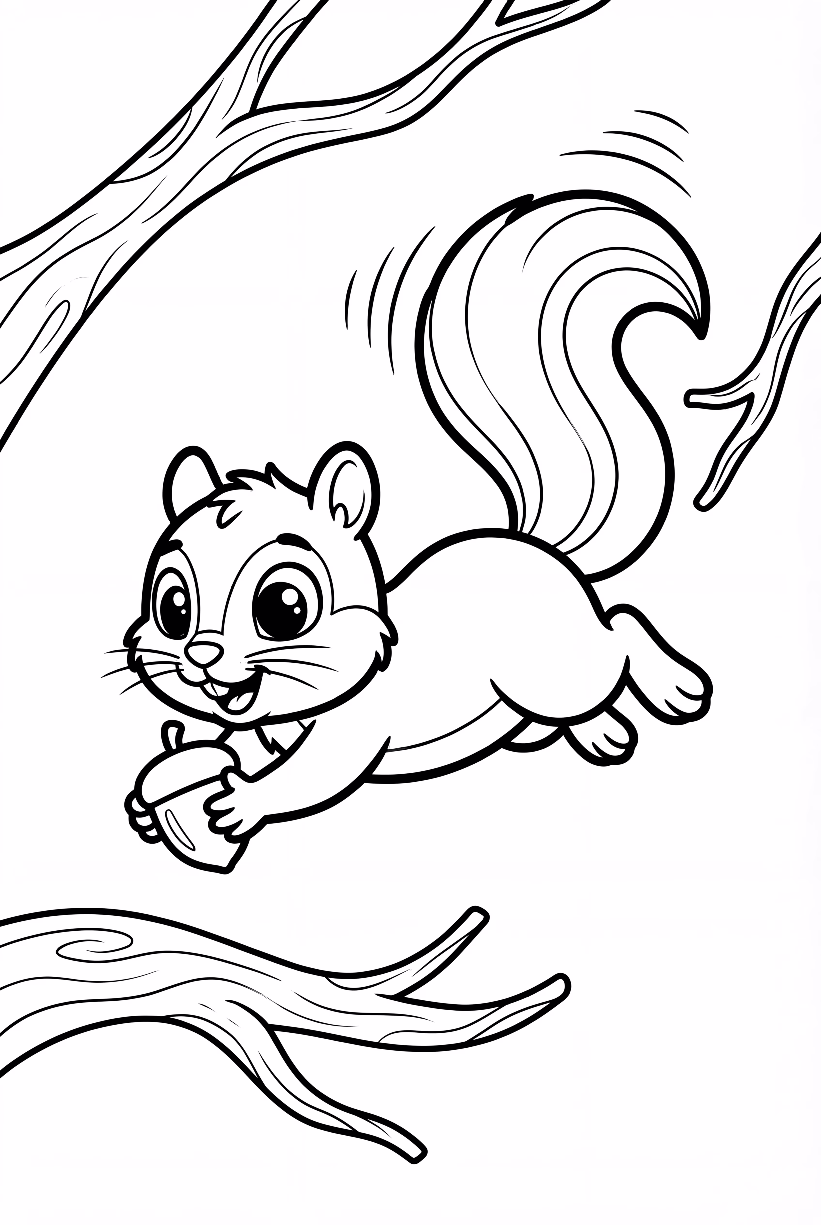 Squirrel Jumping Between Branches