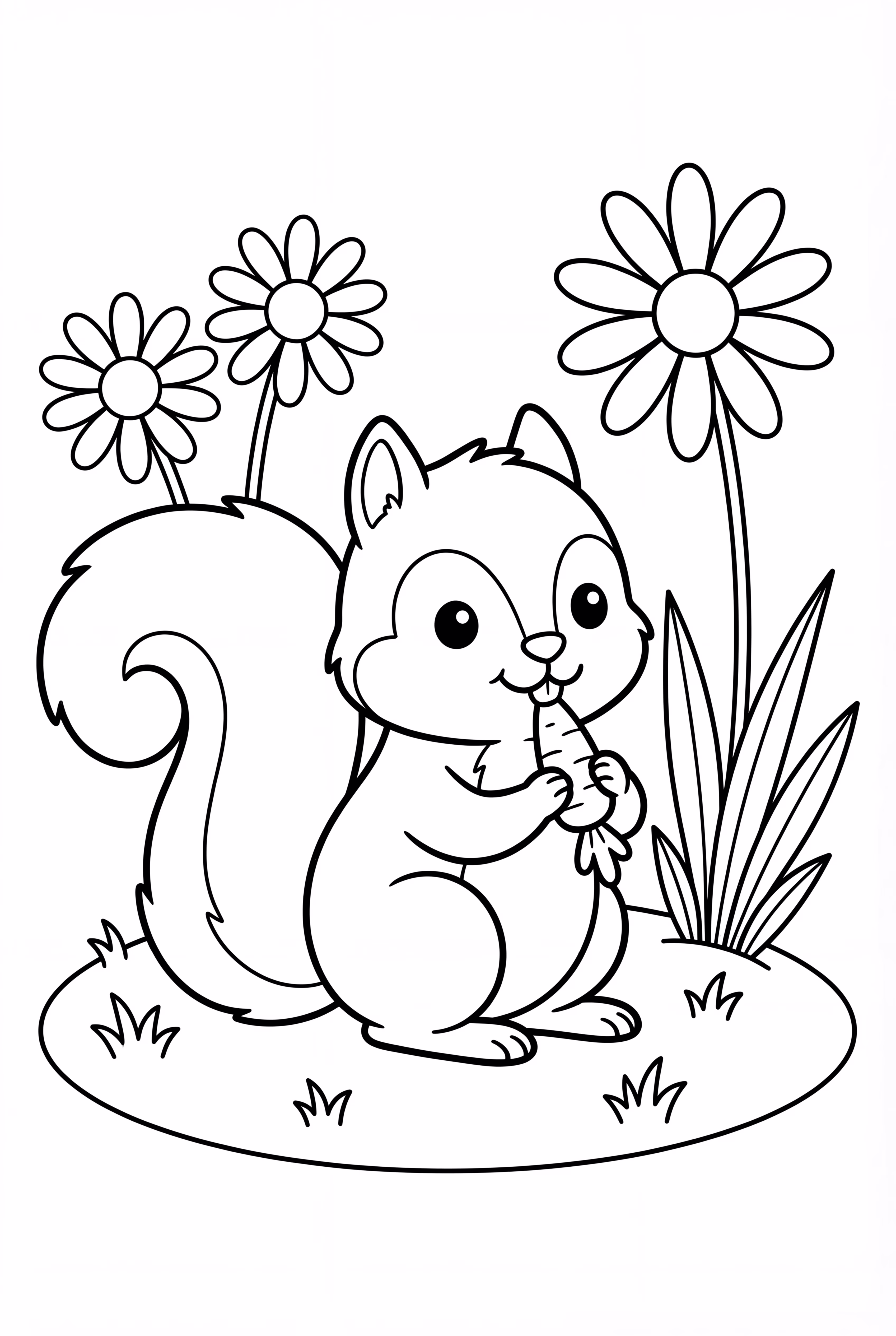 Squirrel Nibbling On A Small Carrot