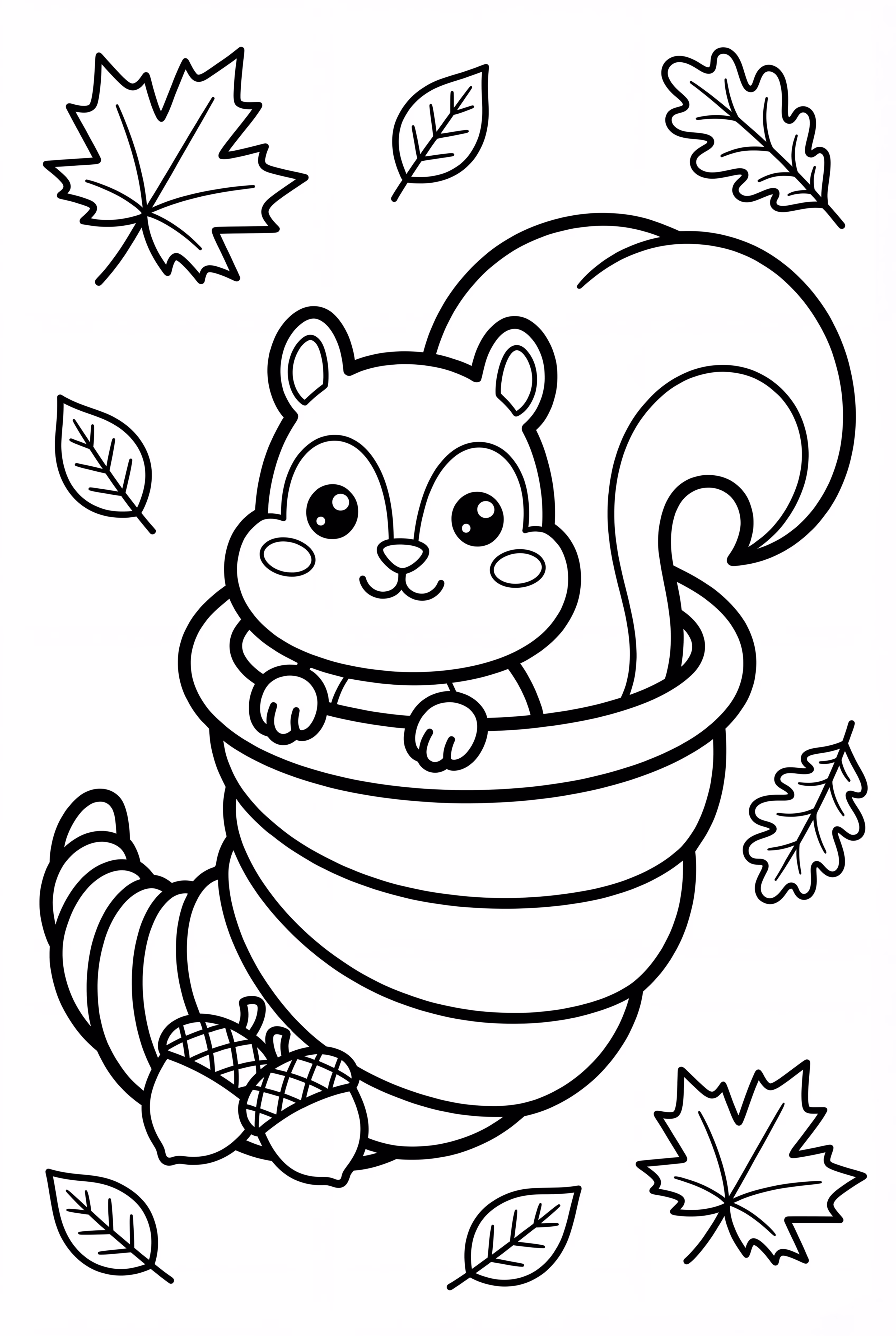 Squirrel Peeking From A Cornucopia