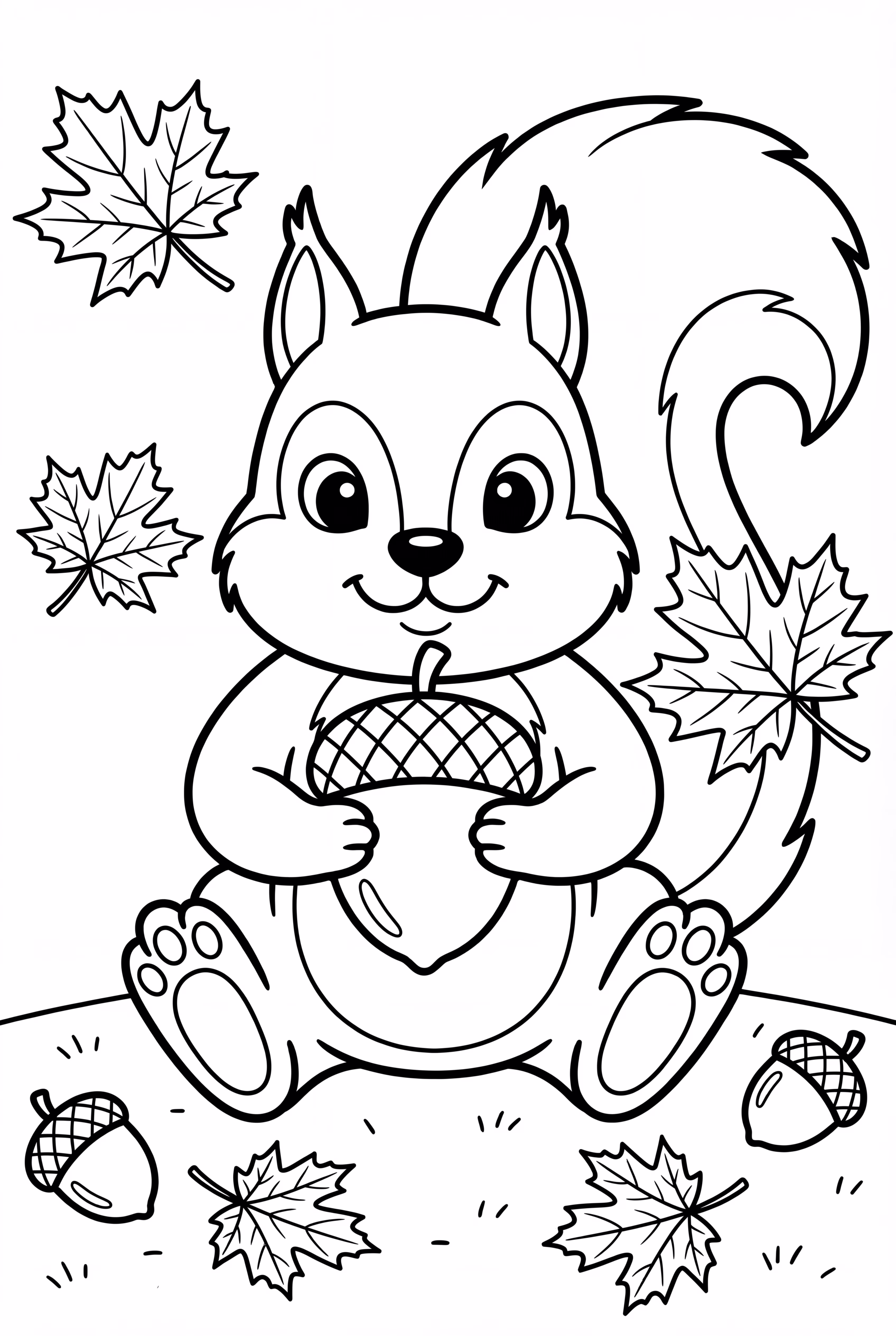 Squirrel With An Autumn Fall Nut