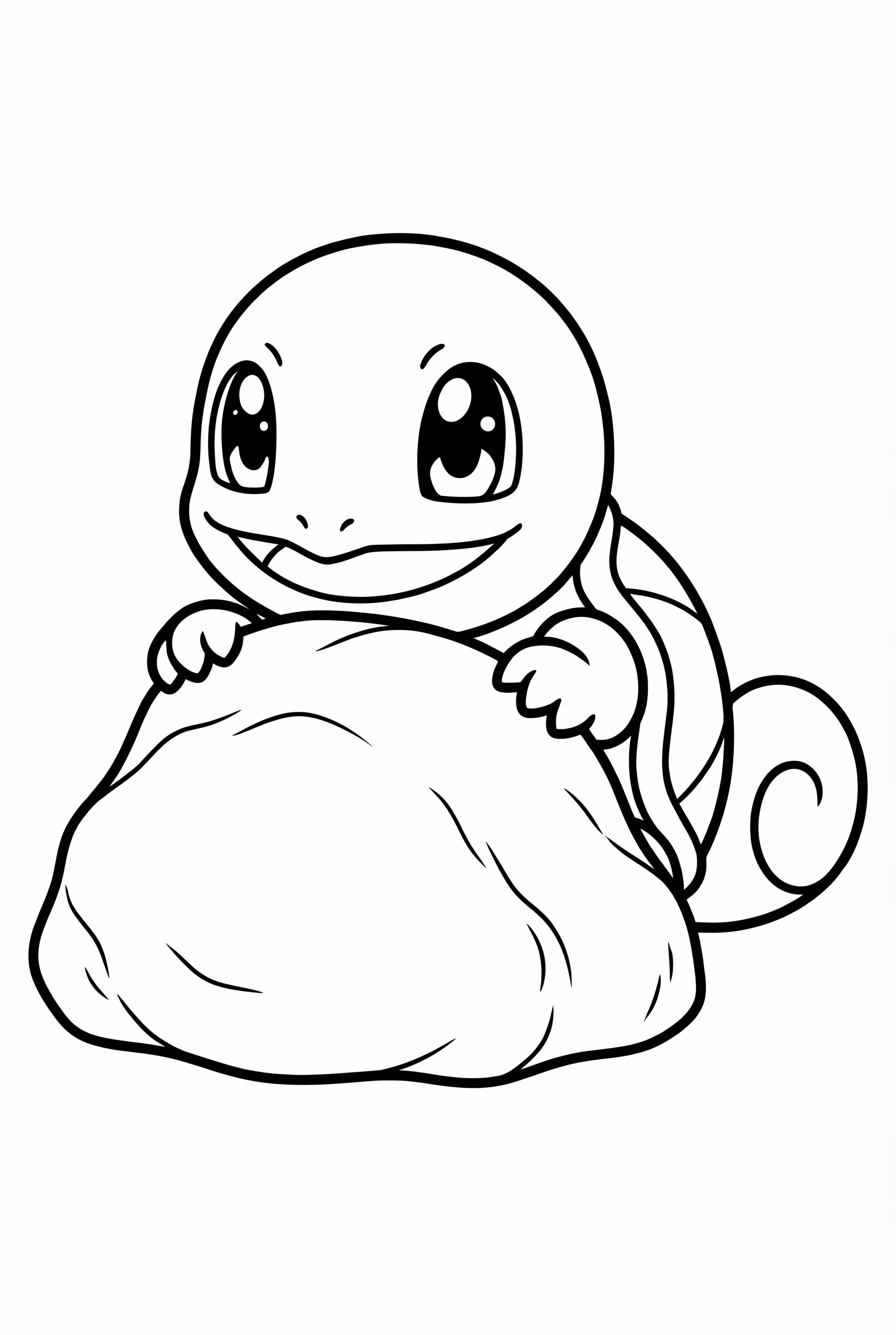 Carapuce caché derrière un rocher