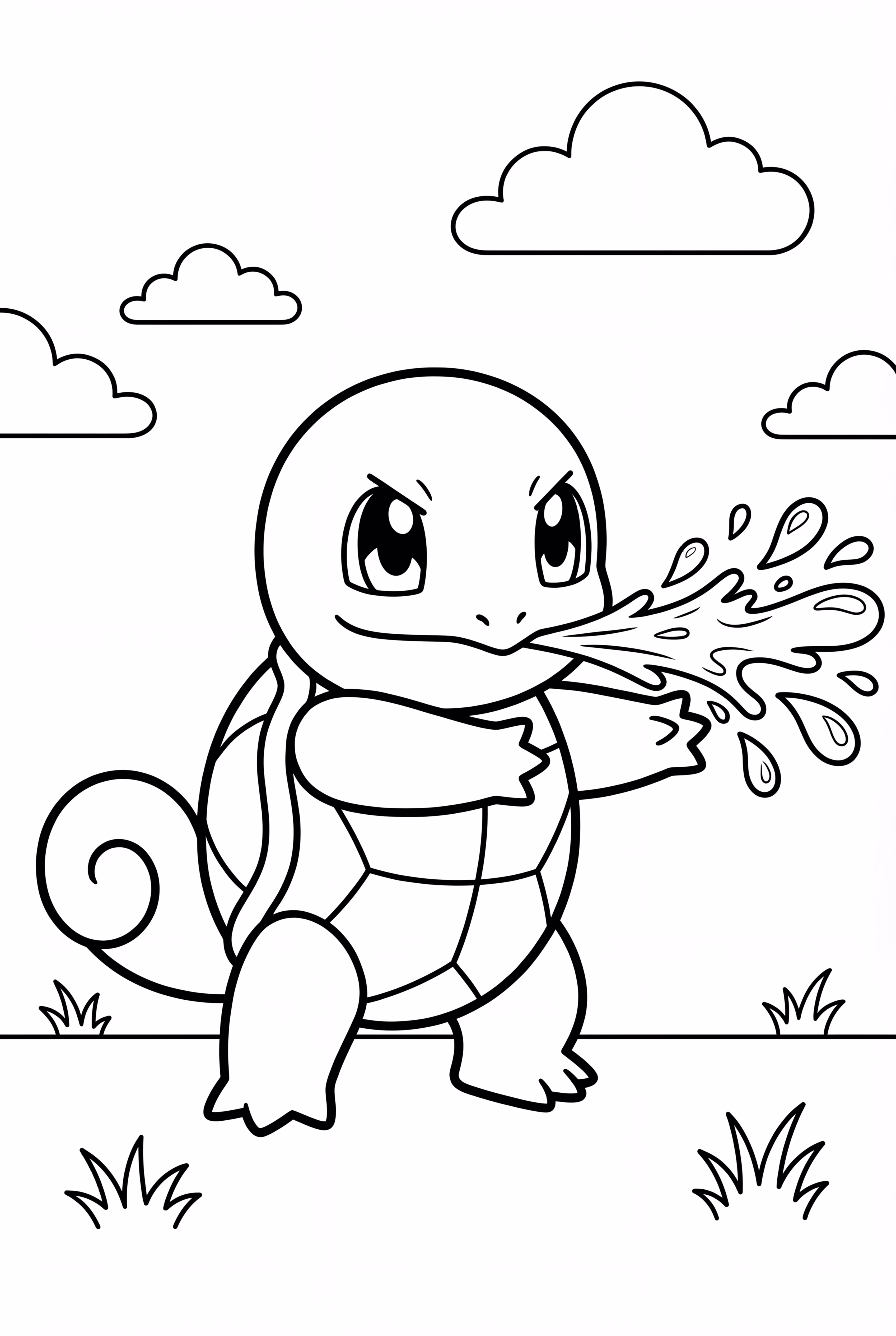 Squirtle Using Its Water Gun Attack