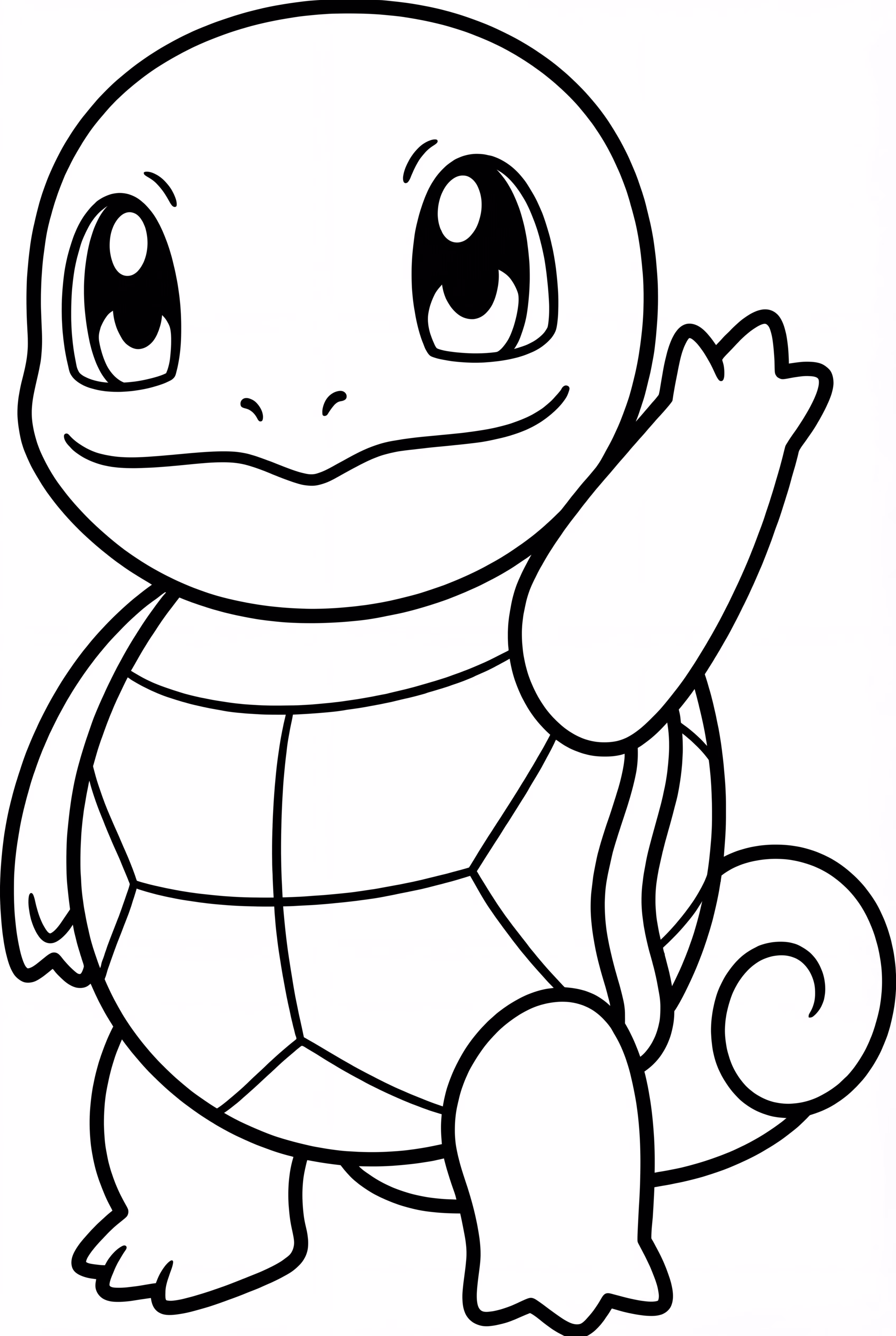 Carapuce qui fait un signe amical