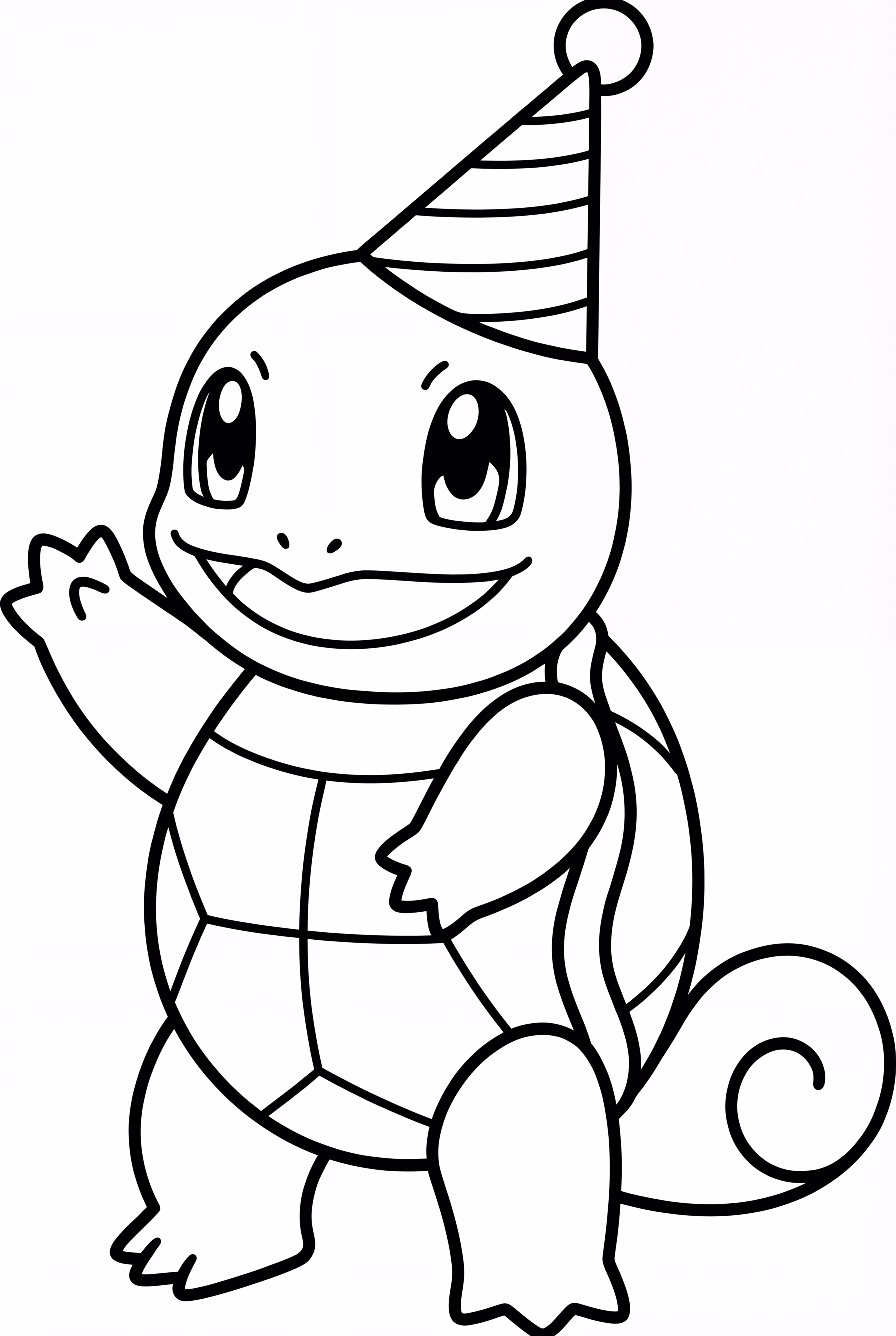 Carapuce avec un chapeau de fête