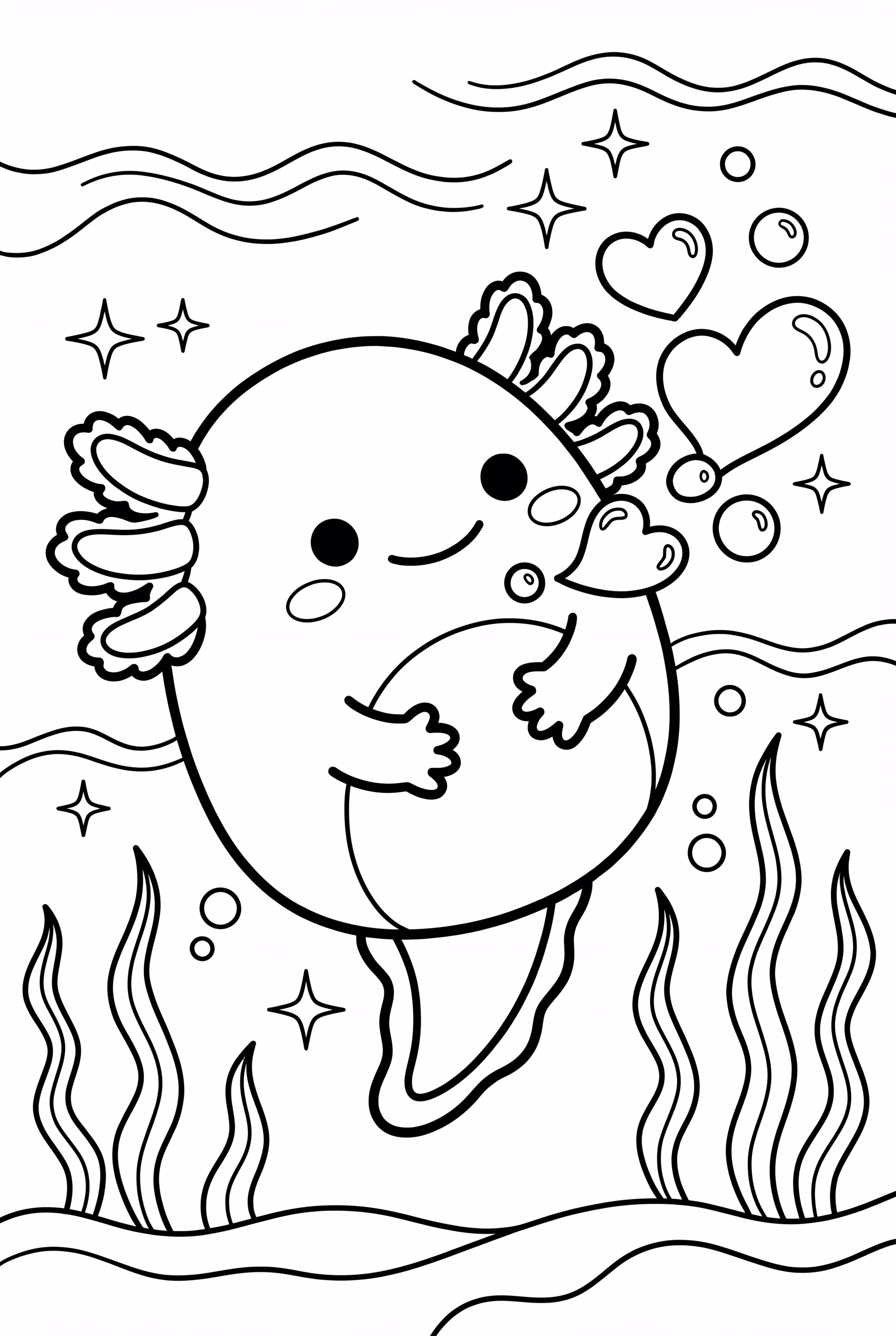 Squishmallow Axolotl Blowing Heart Bubbles