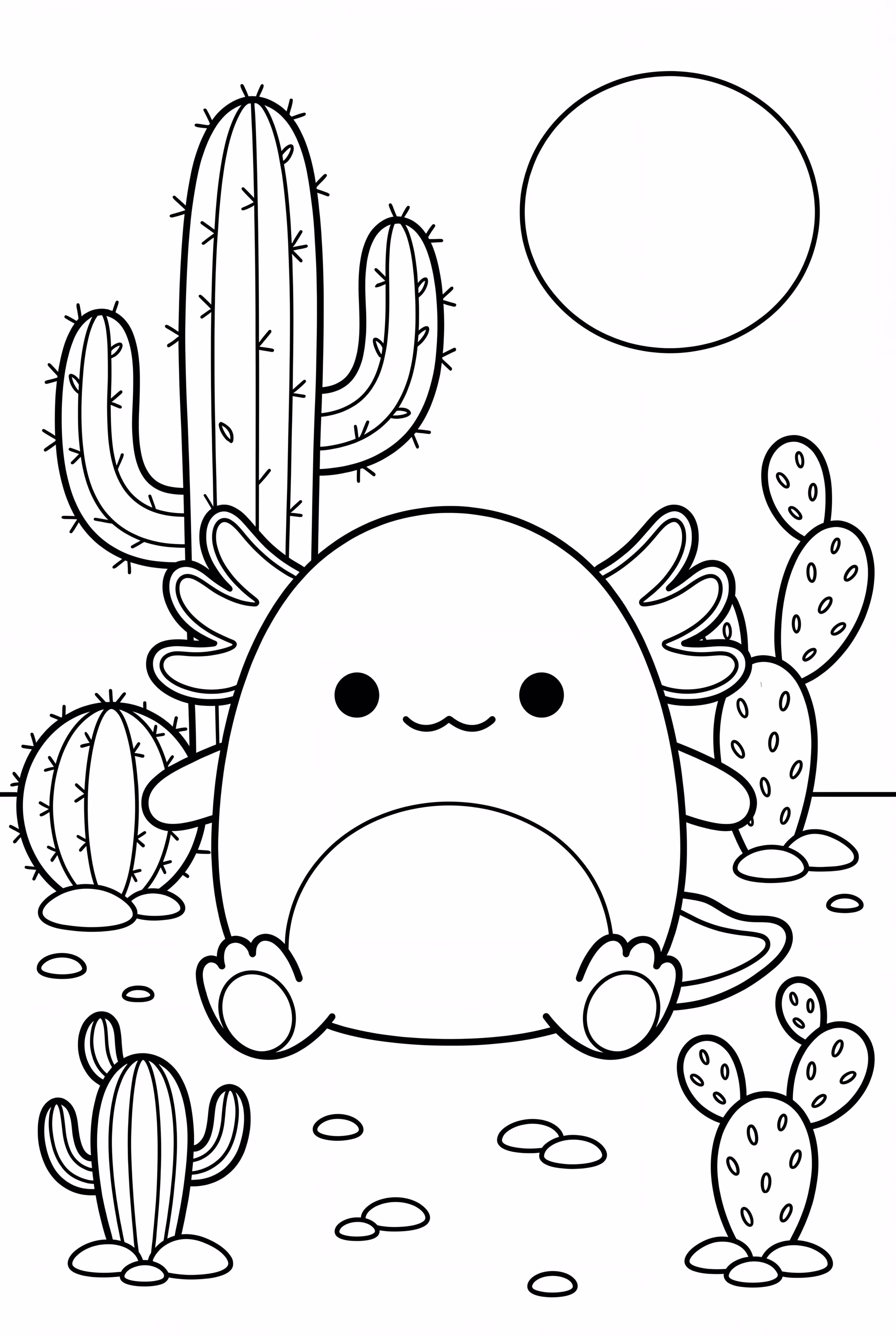 Squishmallow Axolotl Nestled In Cactus Garden
