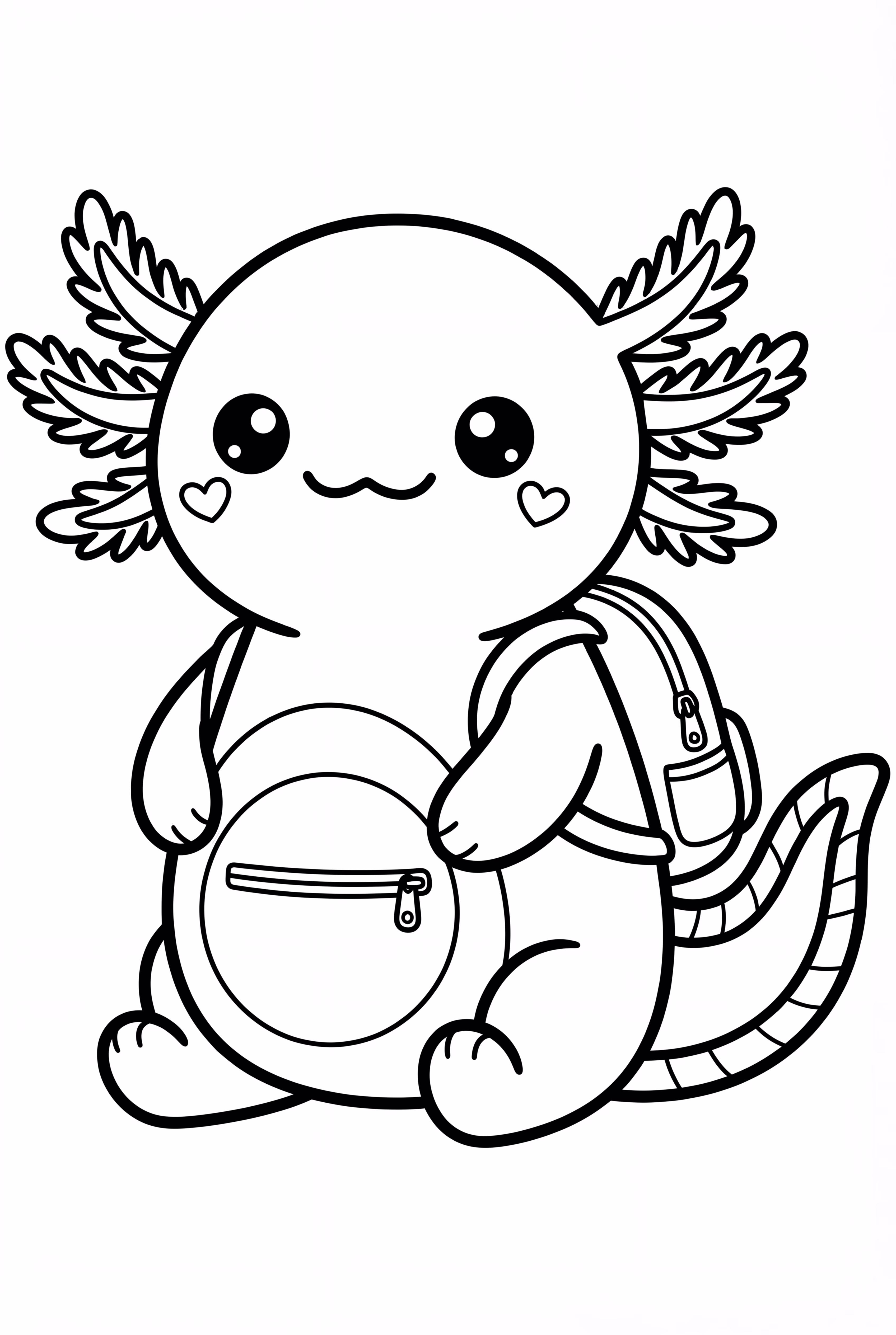 Squishmallow Axolotl Wearing Tiny Backpack