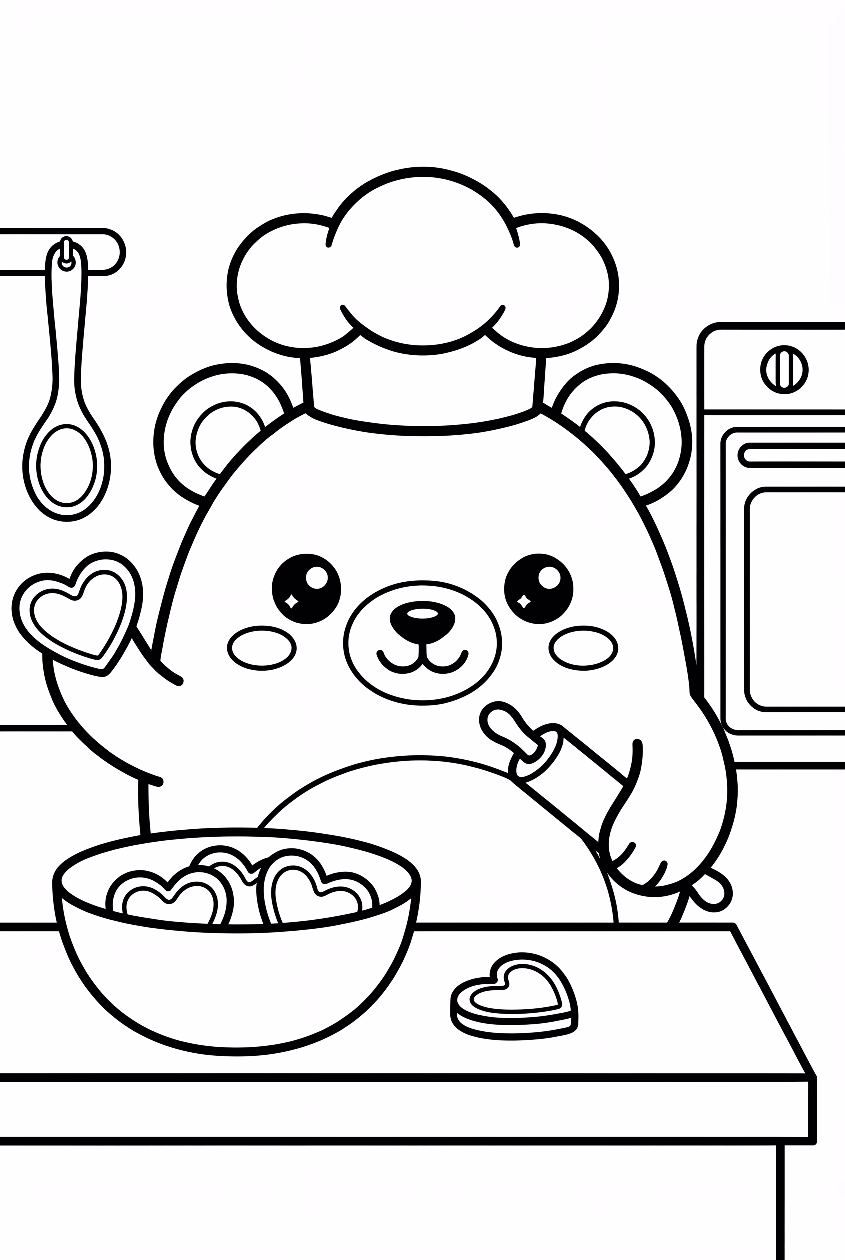 Squishmallow Bear Baking Valentine Cookies