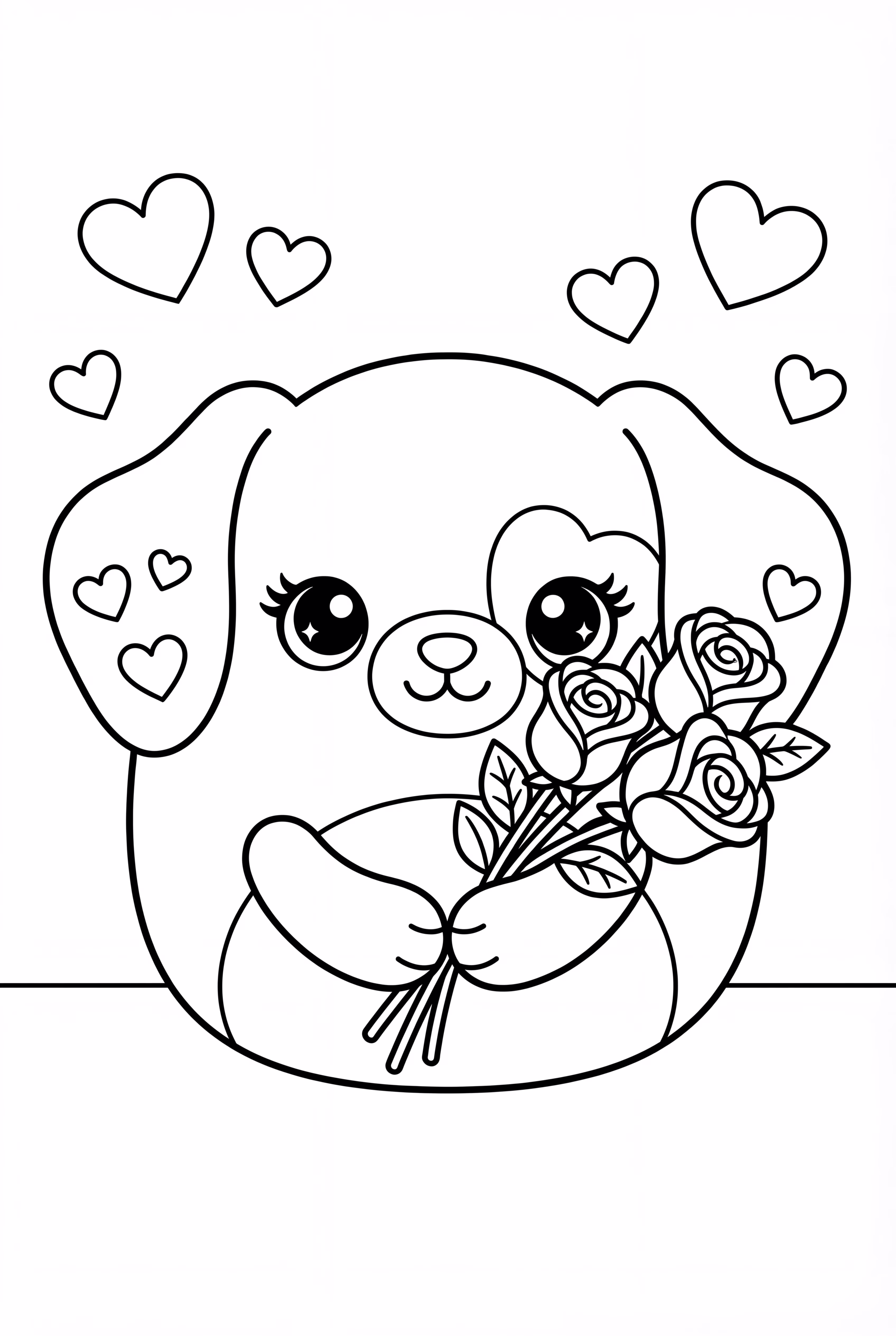 Squishmallow Valentine Puppy Delivering Roses