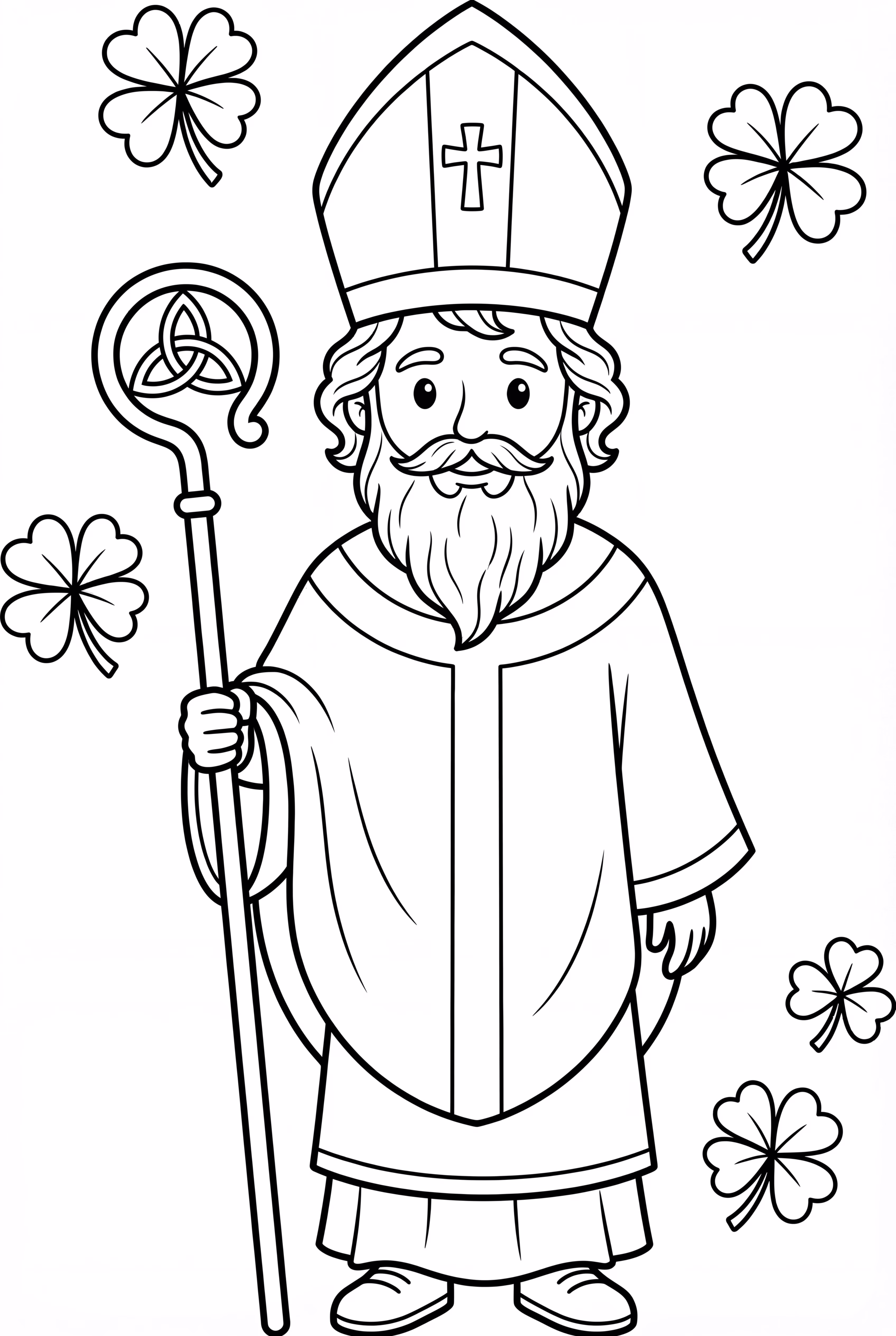 St Patrick Holding A Crosier Staff