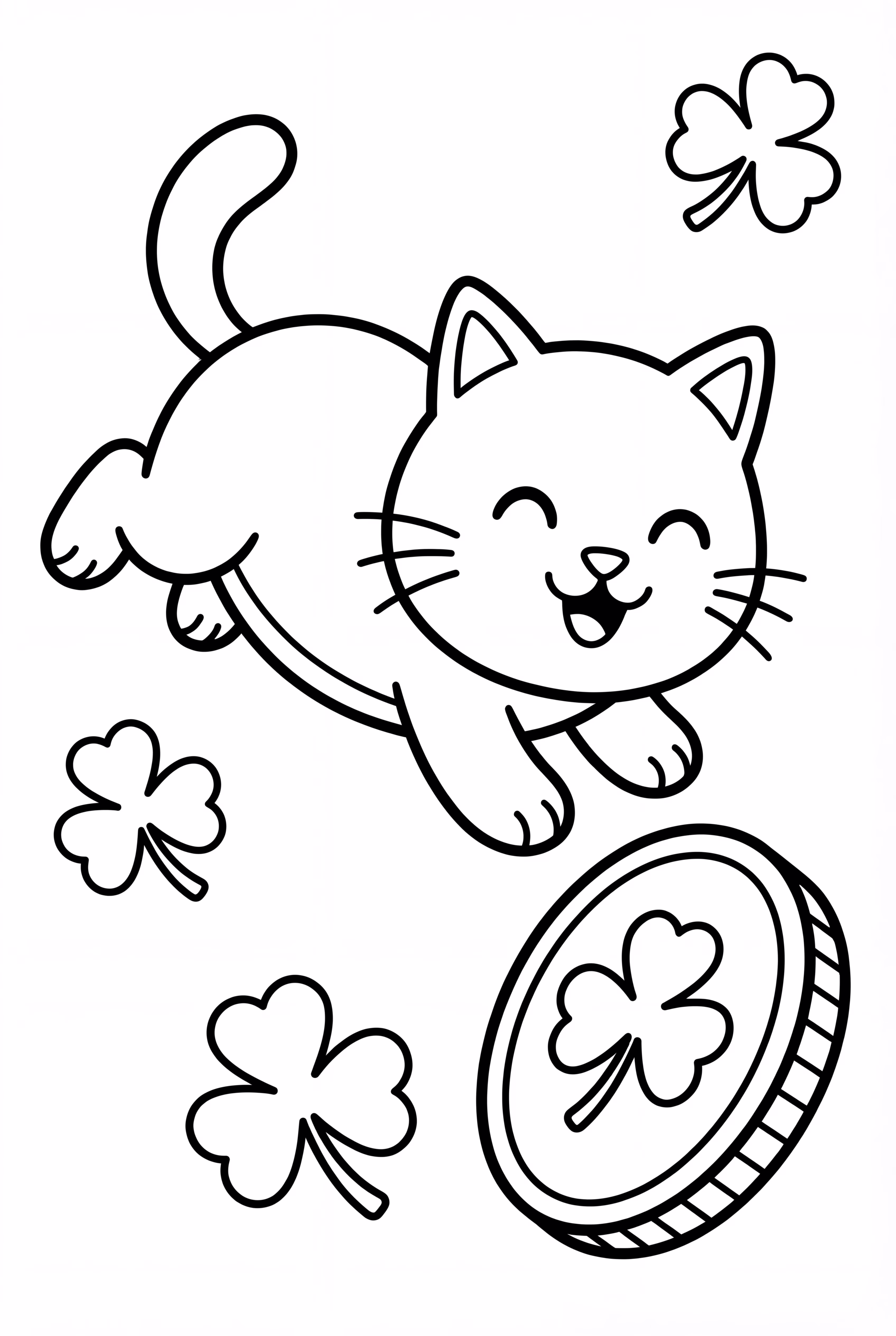 St Patrick's Day Cat Chasing Coin