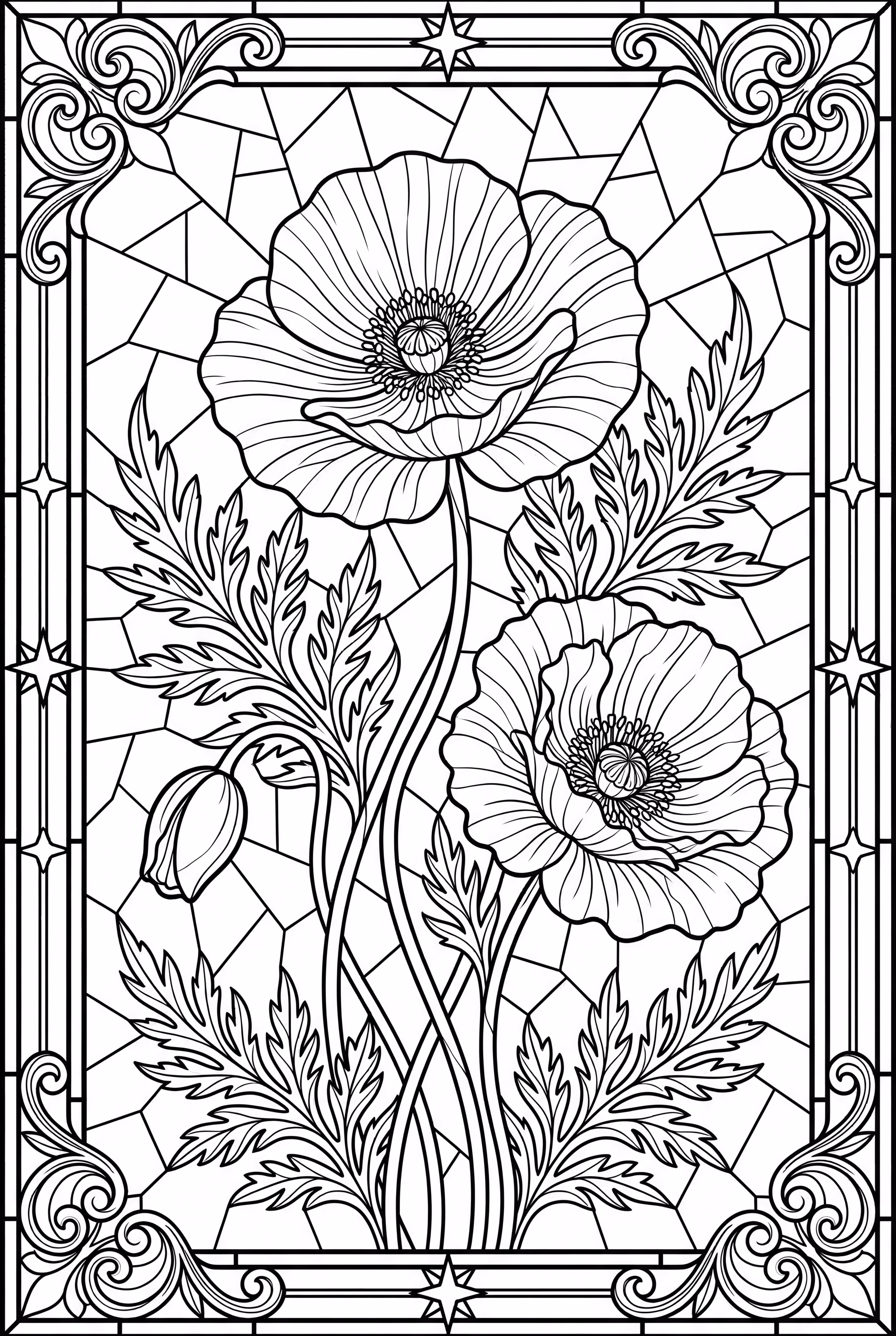 Ventana de Vidriera de Amapola