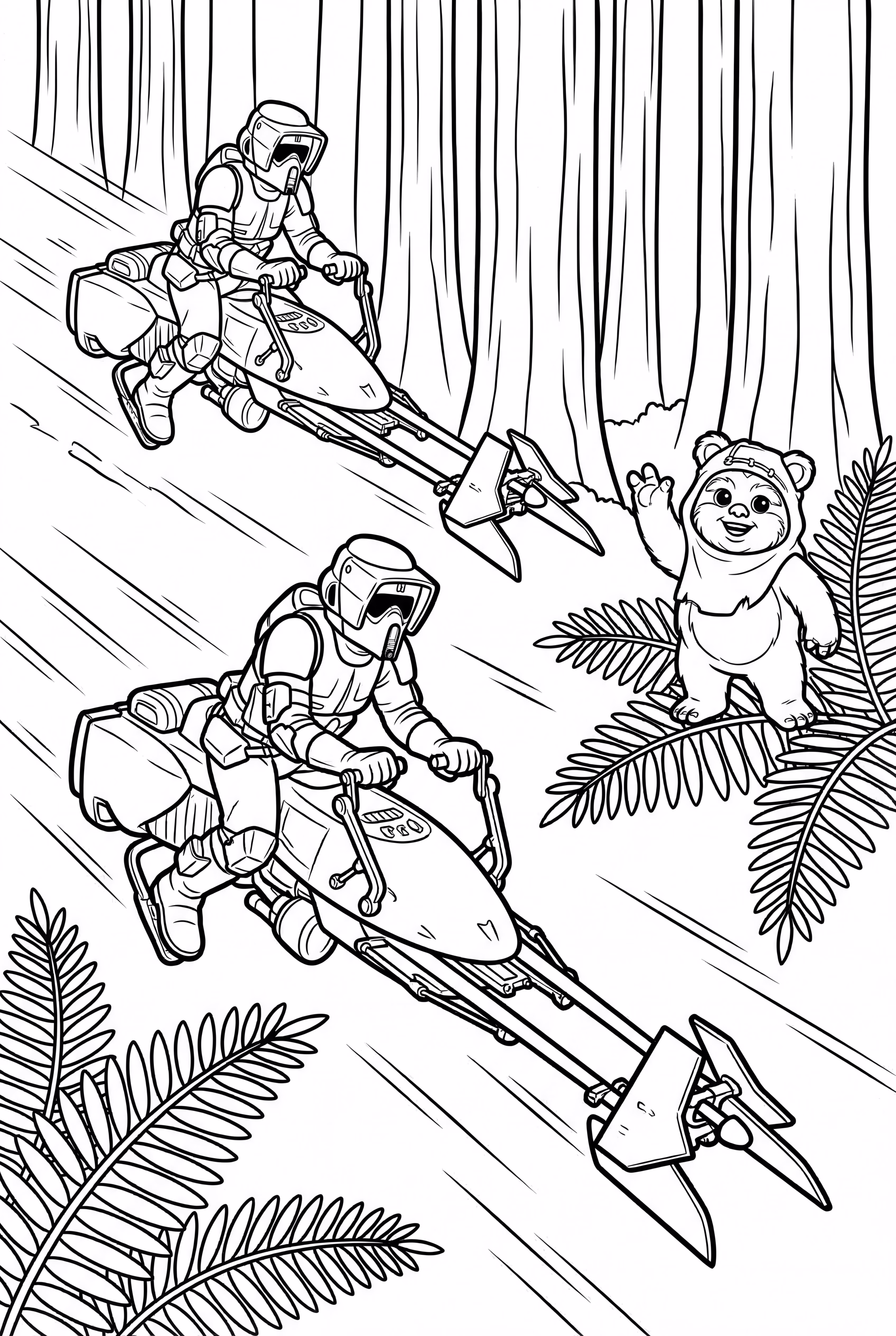 Star Wars Speeder Bike Chase on Endor