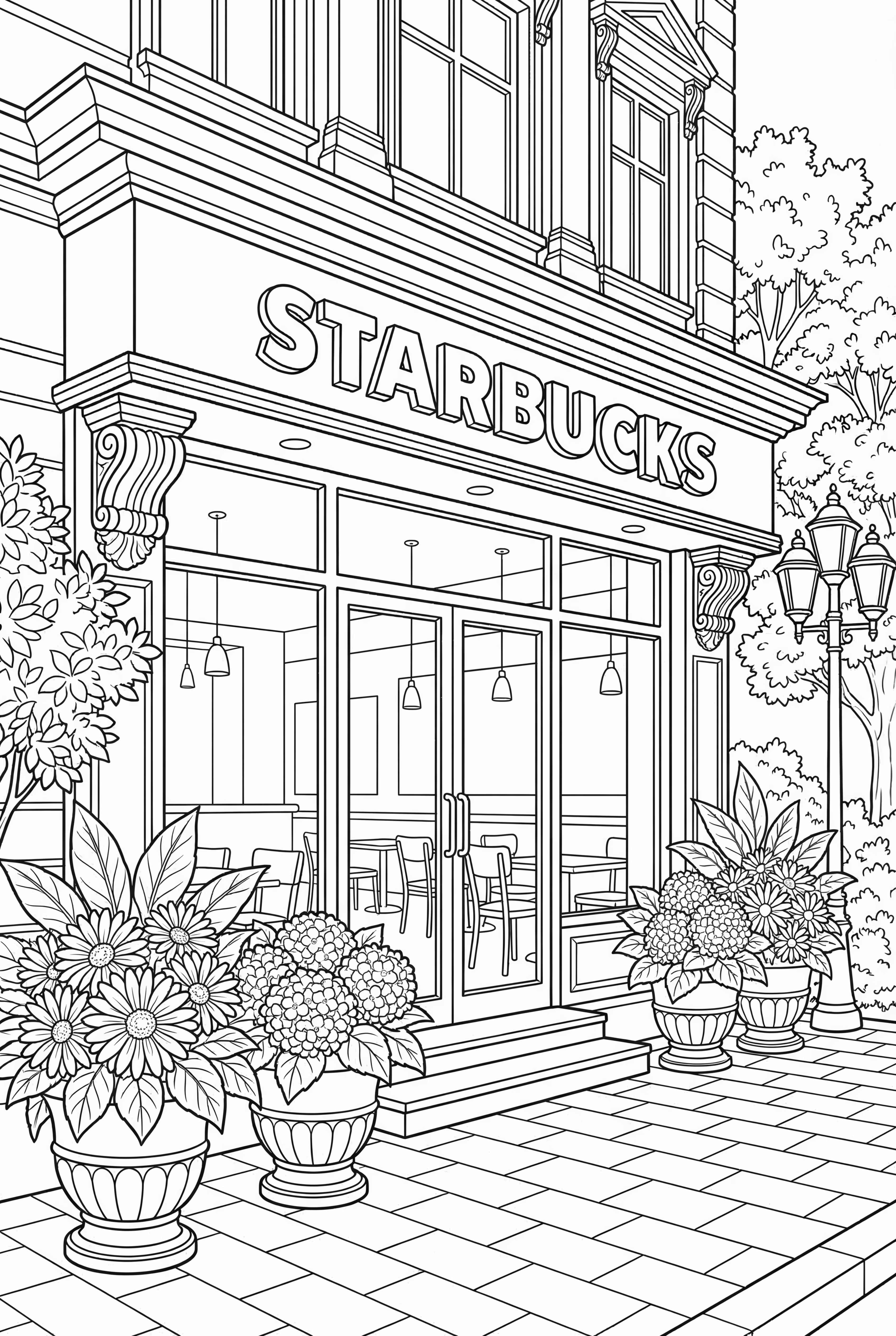 星巴克店面花卉装饰