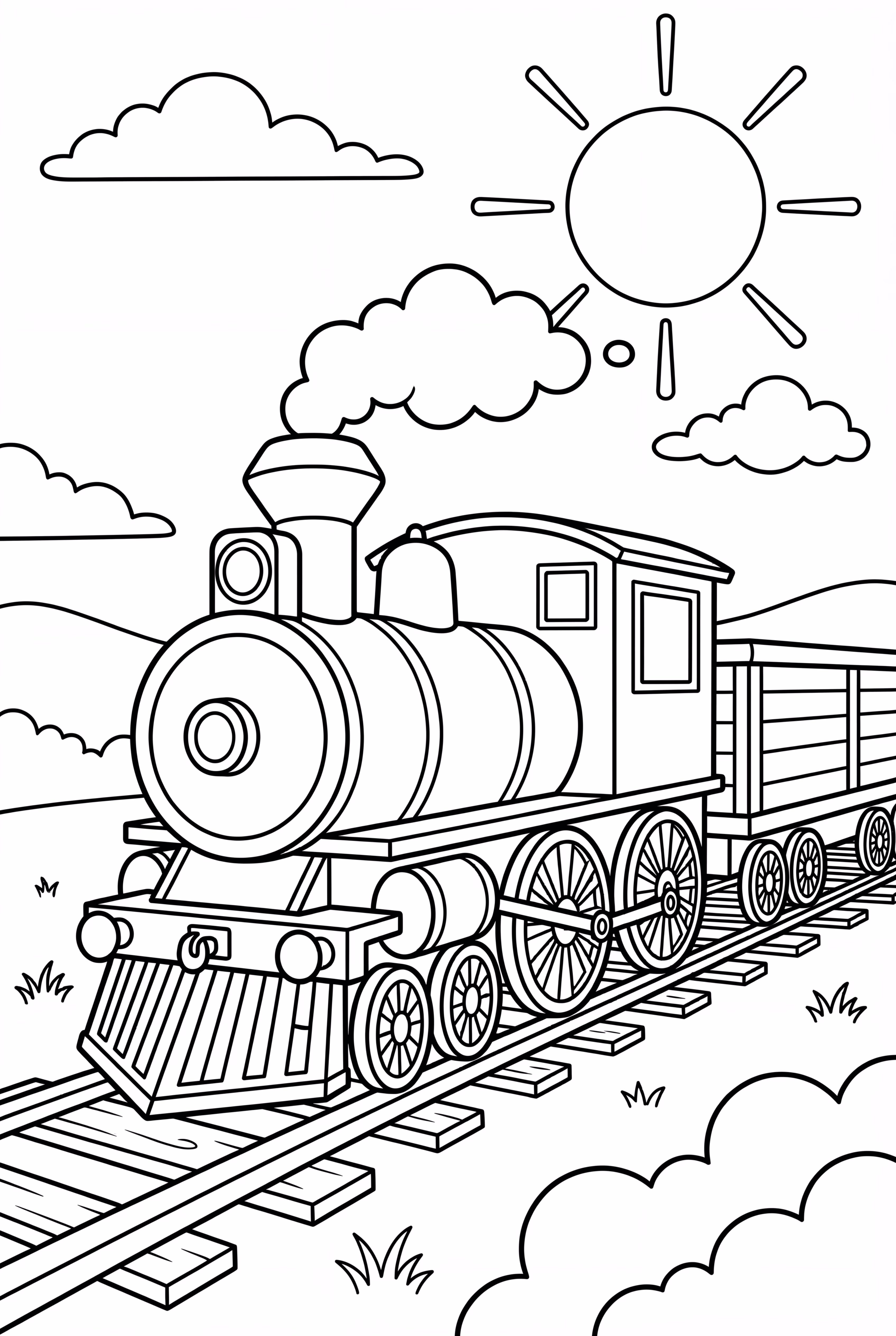 해질 무렵의 증기 기차