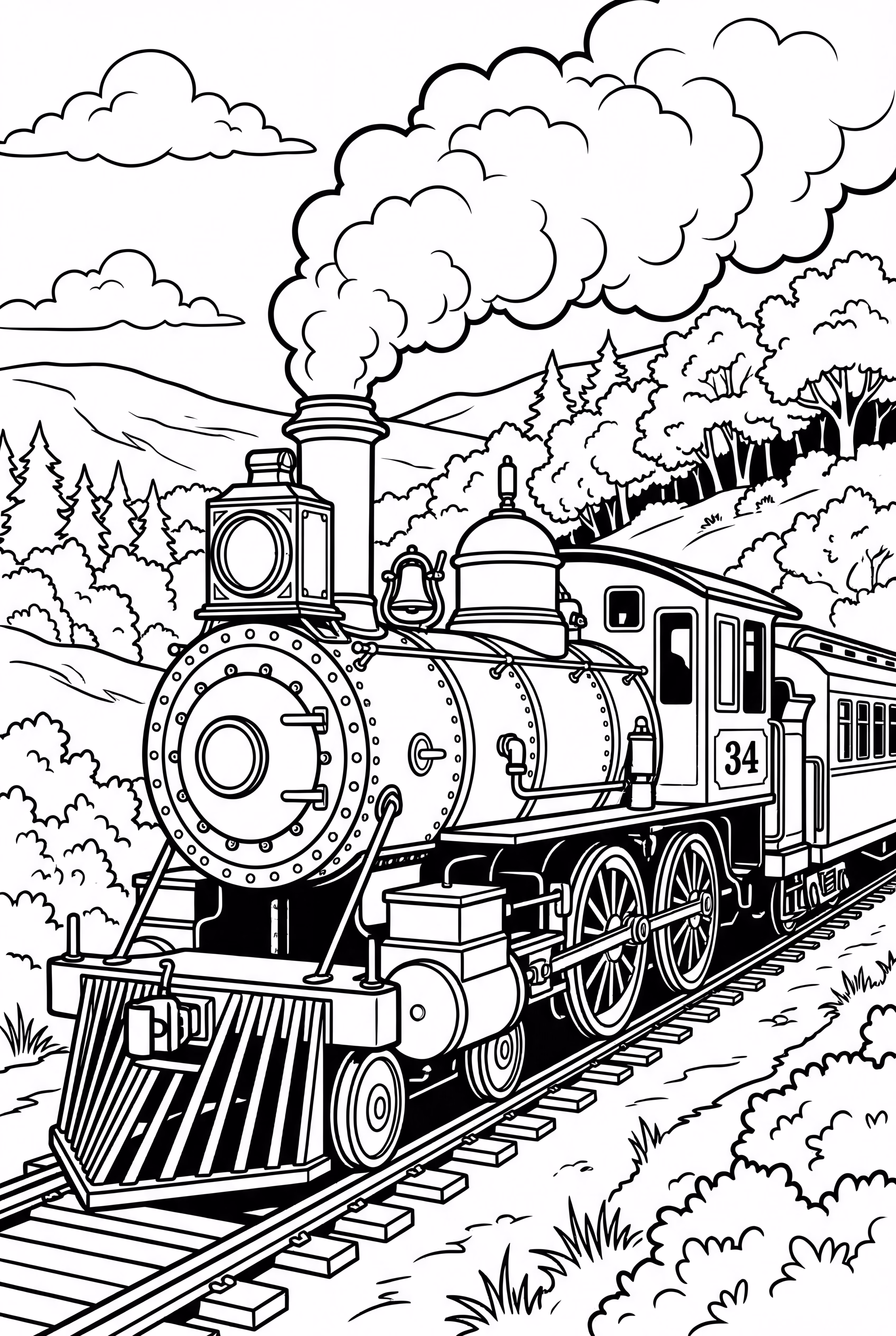 蒸汽火车冒着烟雾