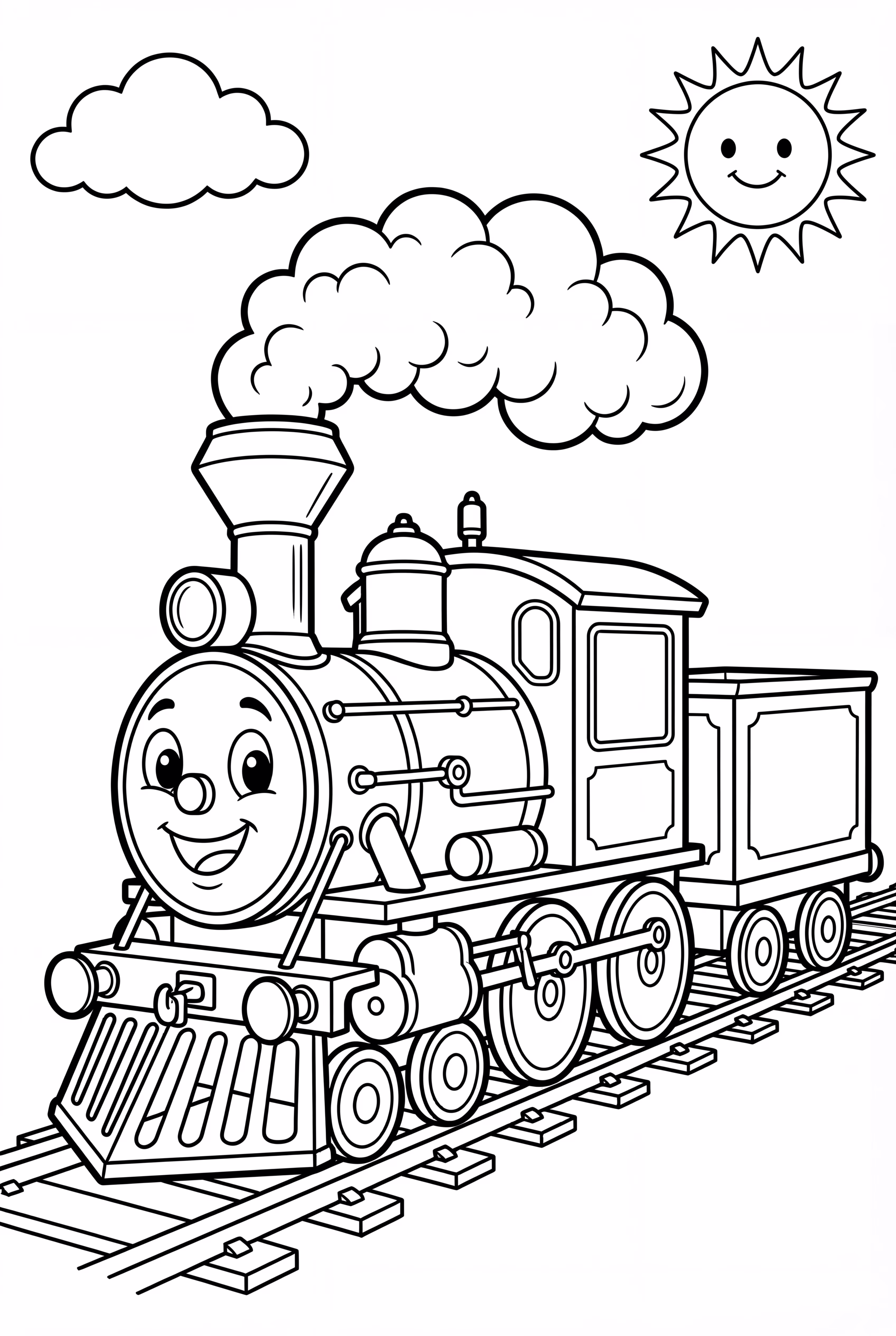 steam train with puffs of smoke