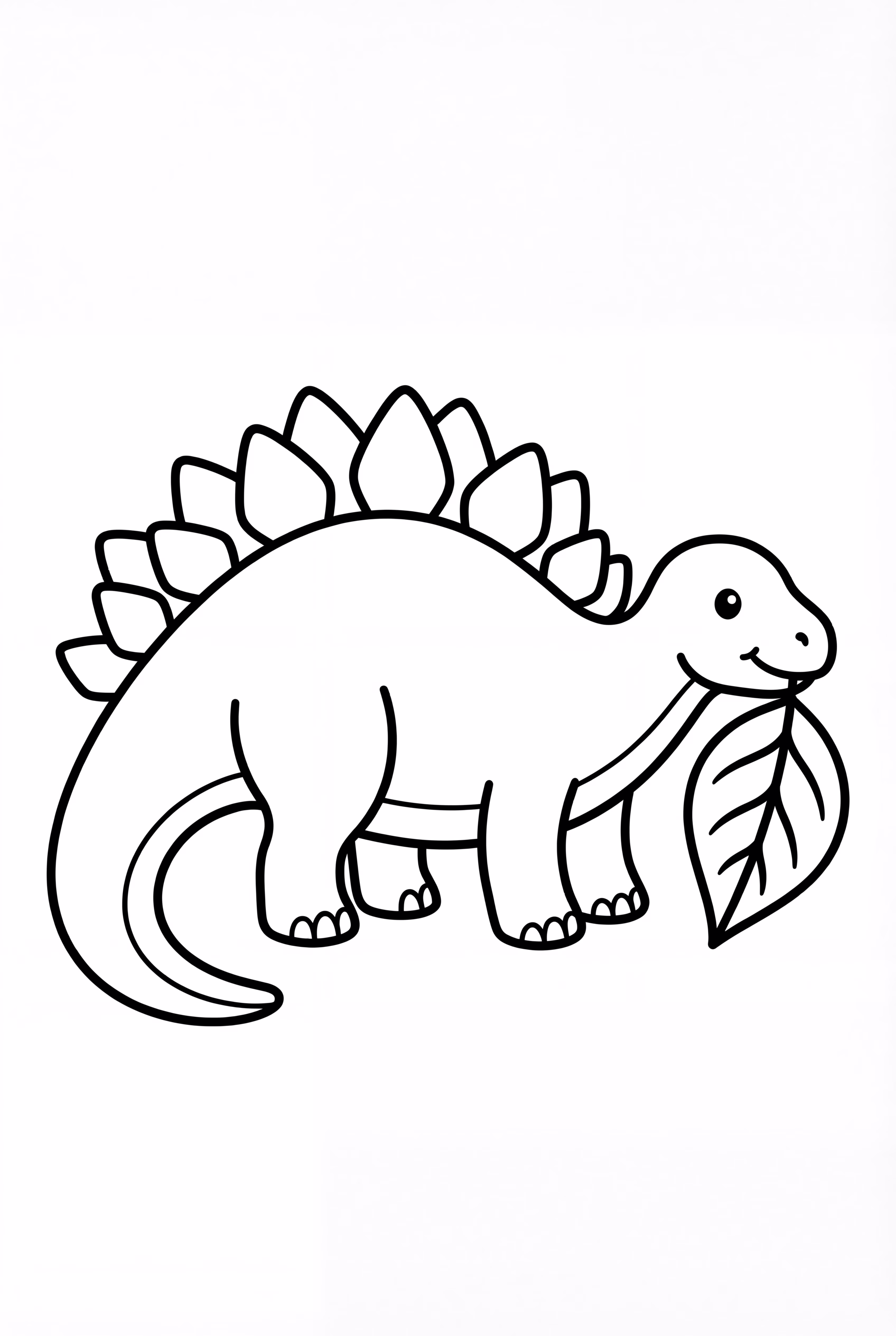 Stegosaurus And A Big Leaf