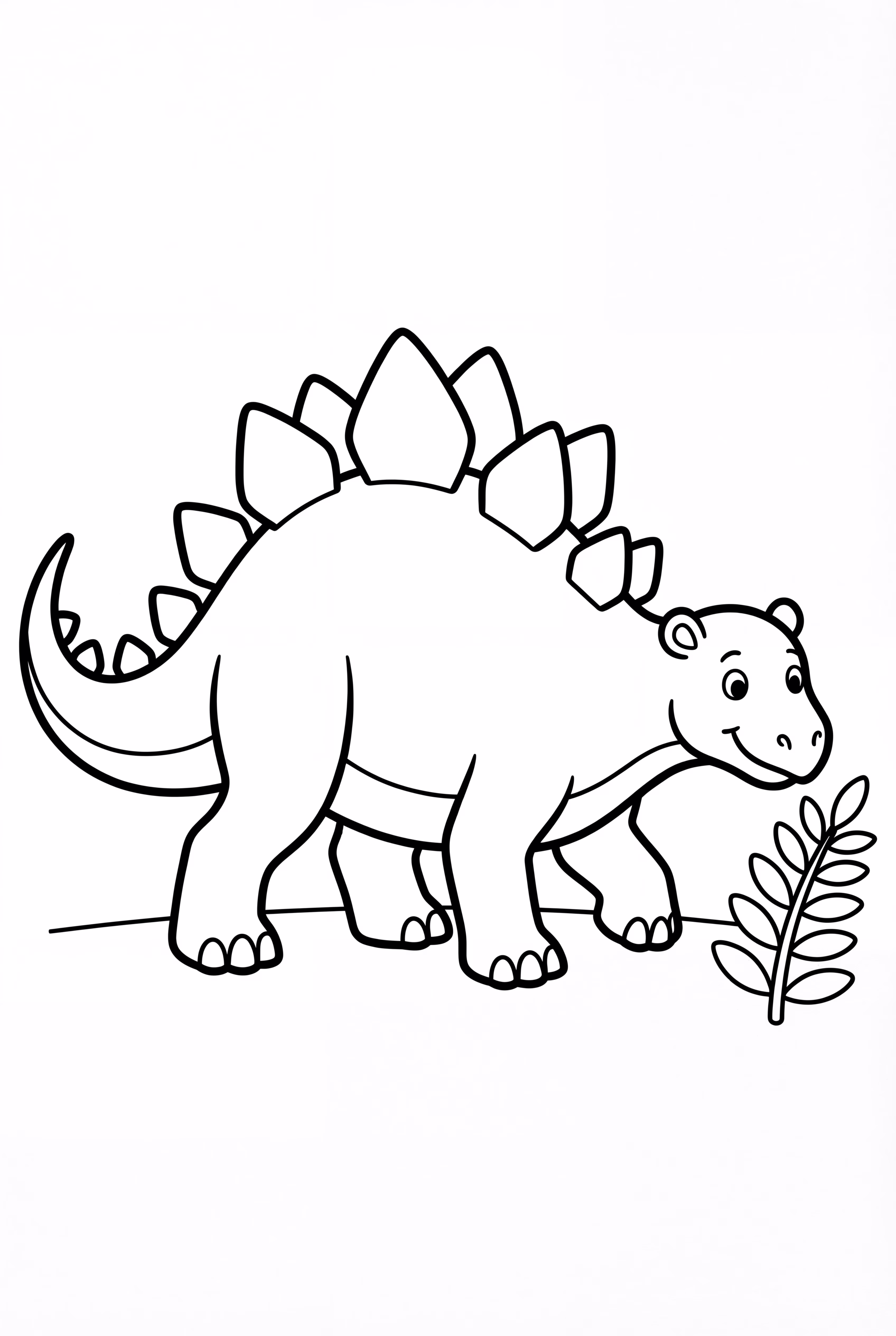 Stegosaurus Eating A Single Fern